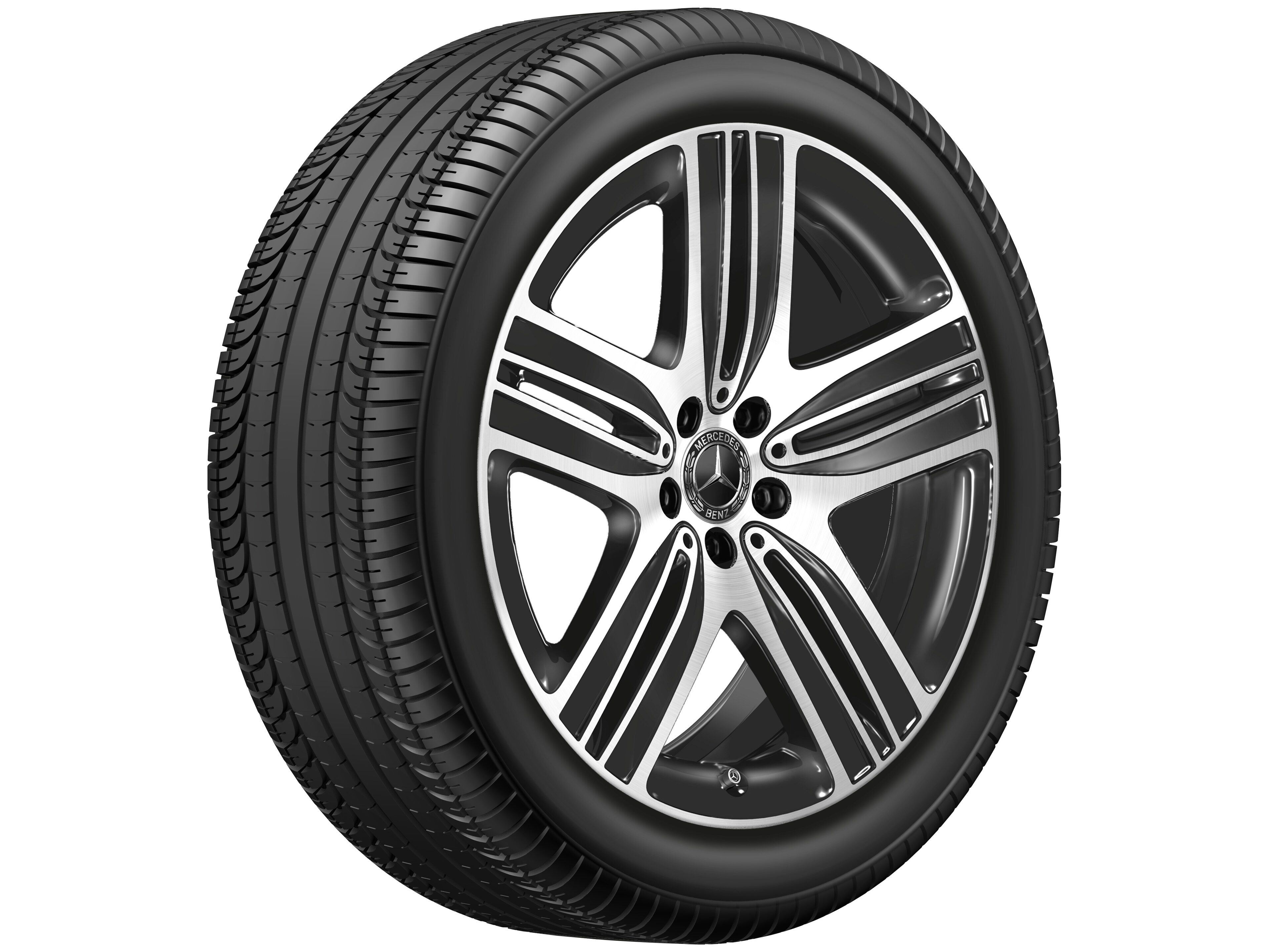 5-spaaks wiel, 50,8 cm (20 inch), glanzend gepolijst - 8,5 J x 20 ET 30, zwart, glanzend gepolijst