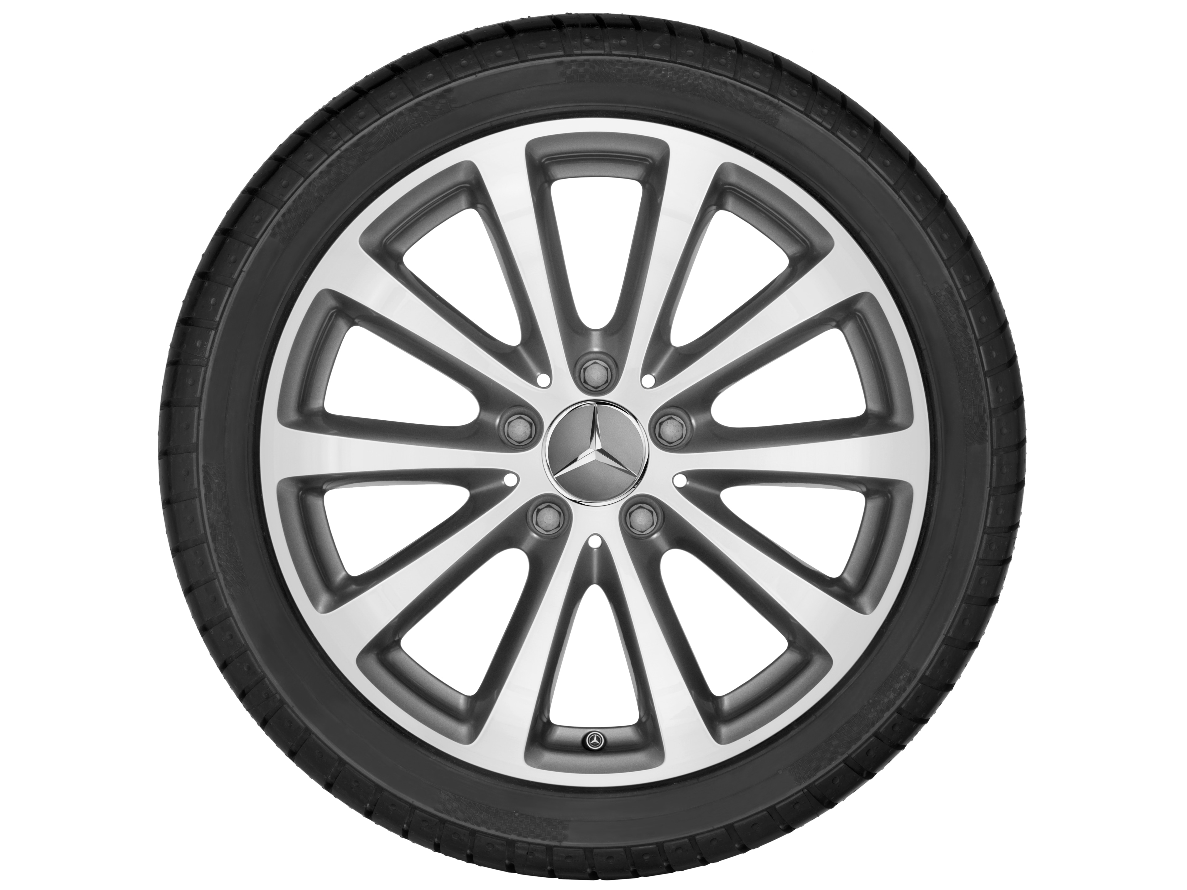 10-spaaks wiel, 43,2 cm (17 inch) - 7,5 J x 17 ET 40, himalayagrijs, glanzend gepolijst