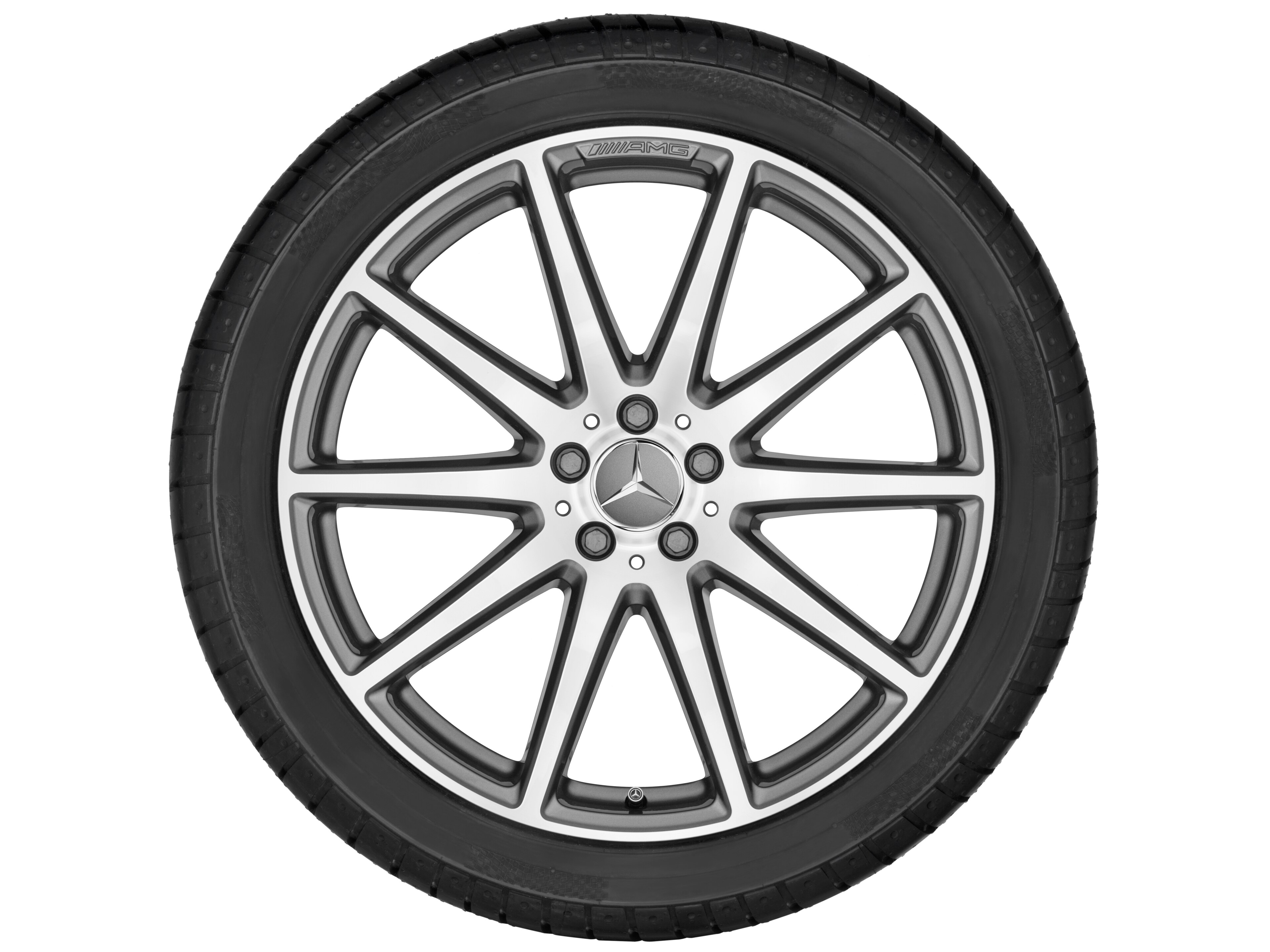 Tienspaaks AMG-wiel, 53,3 cm (21 inch) - 11,5 J x 21 ET 42, titaniumgrijs, glanzend gepolijst