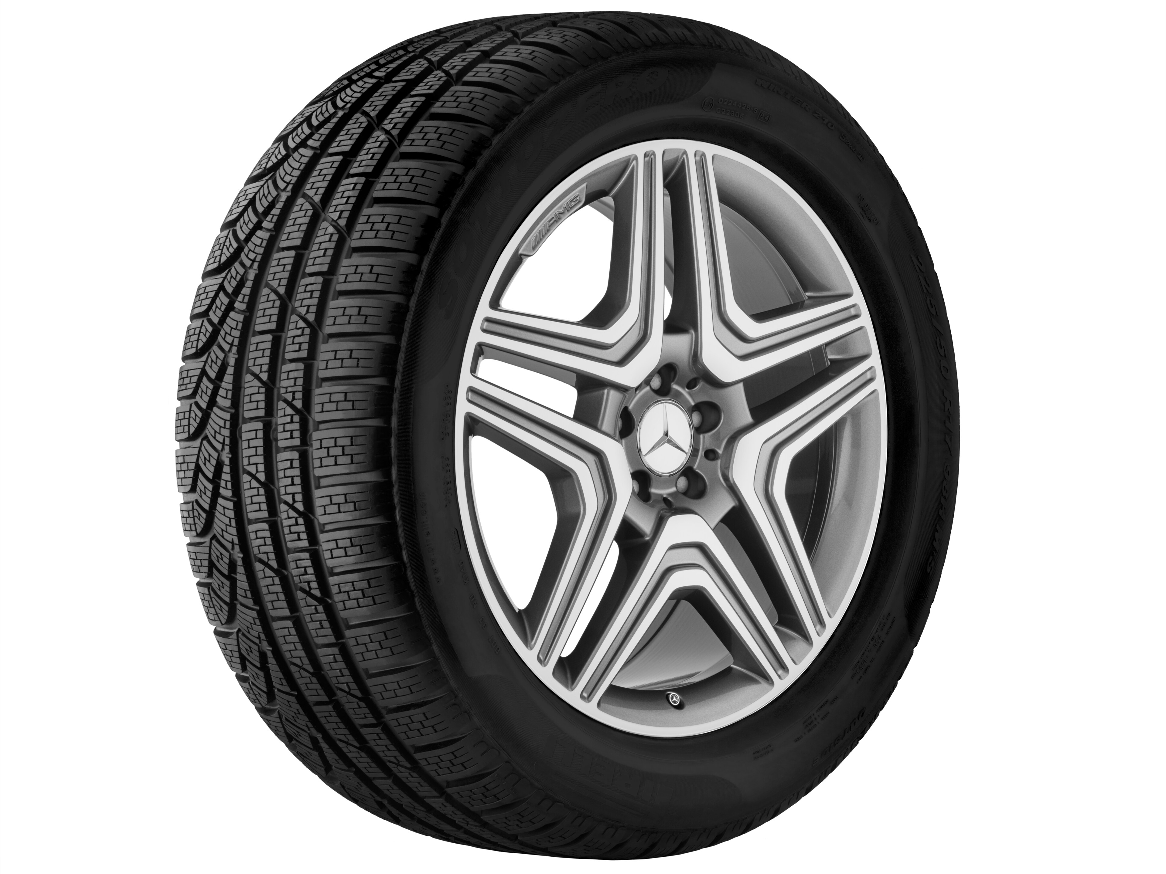 Vijf-dubbelspaaks AMG-wiel, 53,3 cm (21 inch) - 10 J x 21 ET 56, titaniumgrijs, glanzend gepolijst