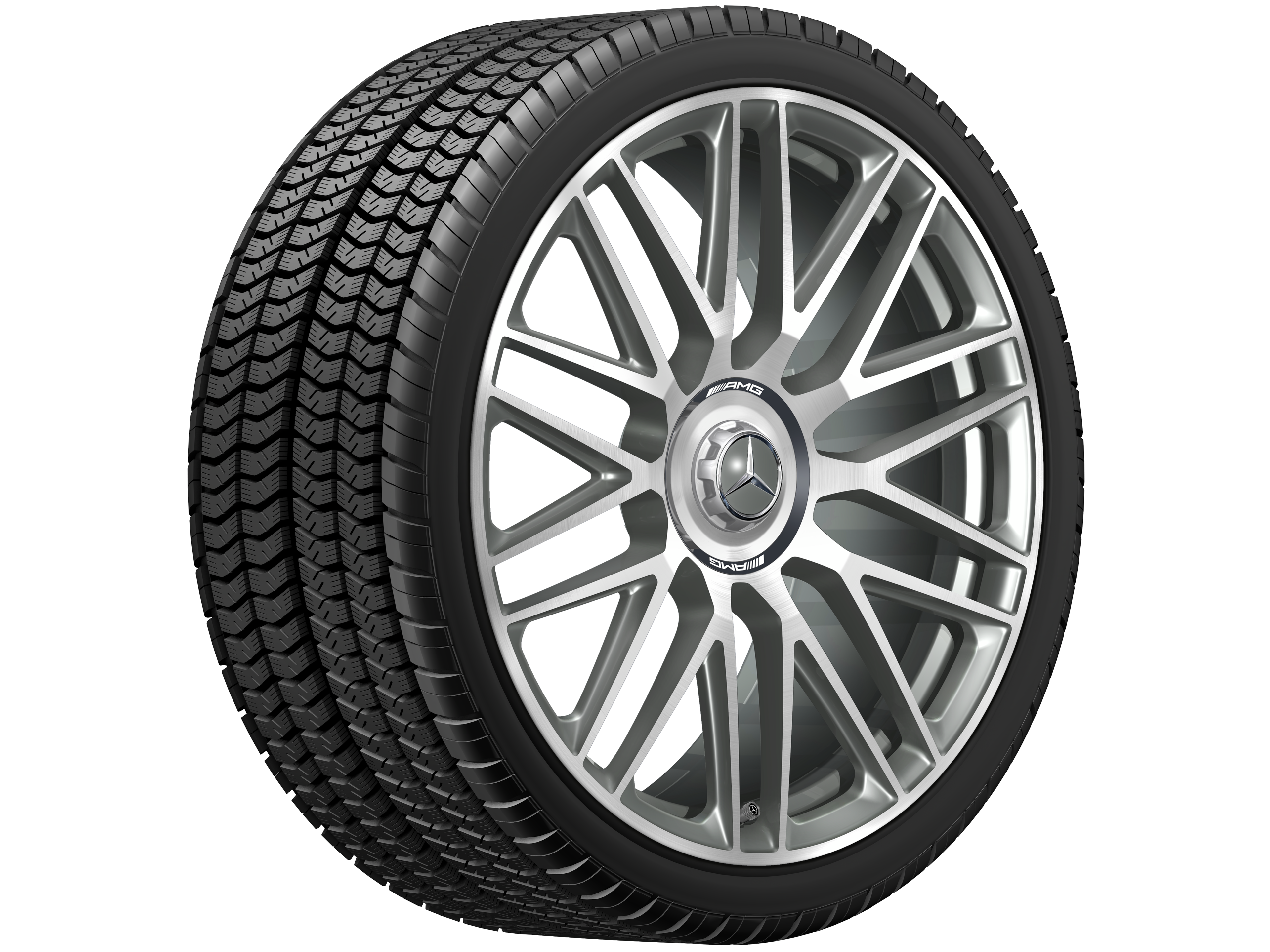 Tien-dubbelspaaks gesmede AMG-velg, 53,3 cm (21 inch) - 10,5 J x 21 ET 42, titaniumgrijs, glanzend gepolijst