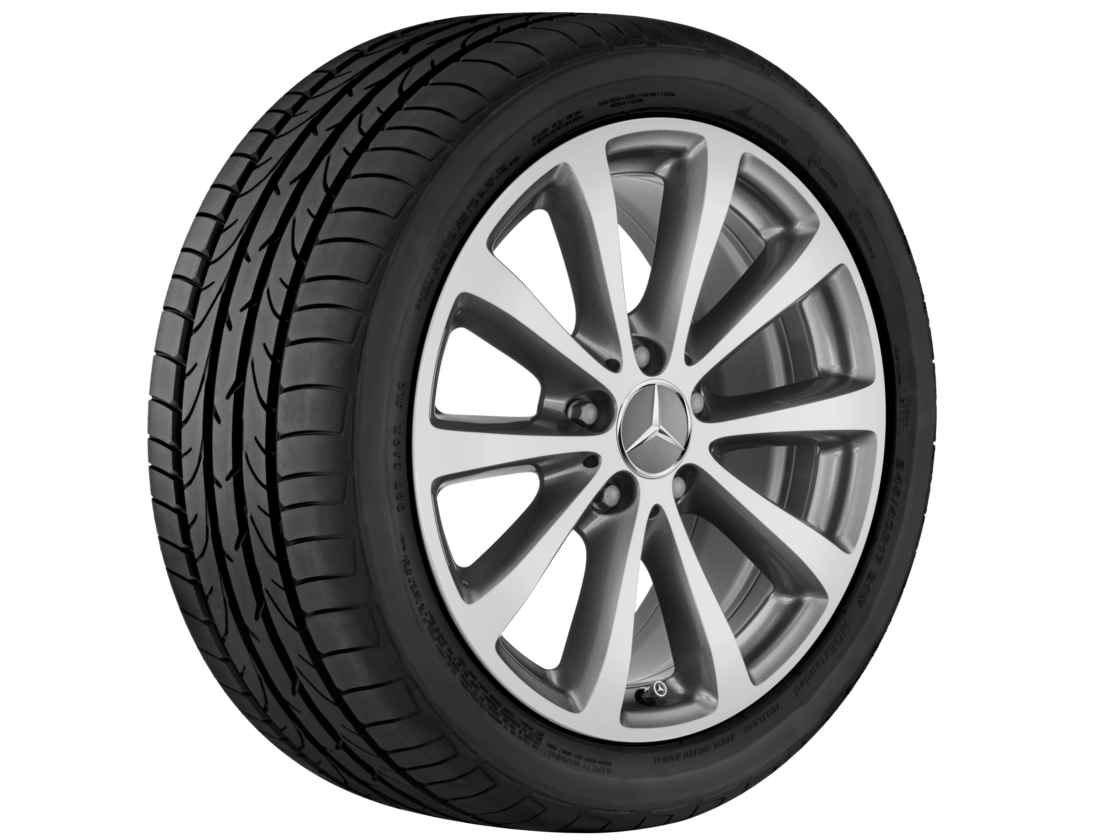 10-spaaks wiel, 43,2 cm (17 inch) - 7,5 J x 17 ET 40, himalayagrijs, glanzend gepolijst