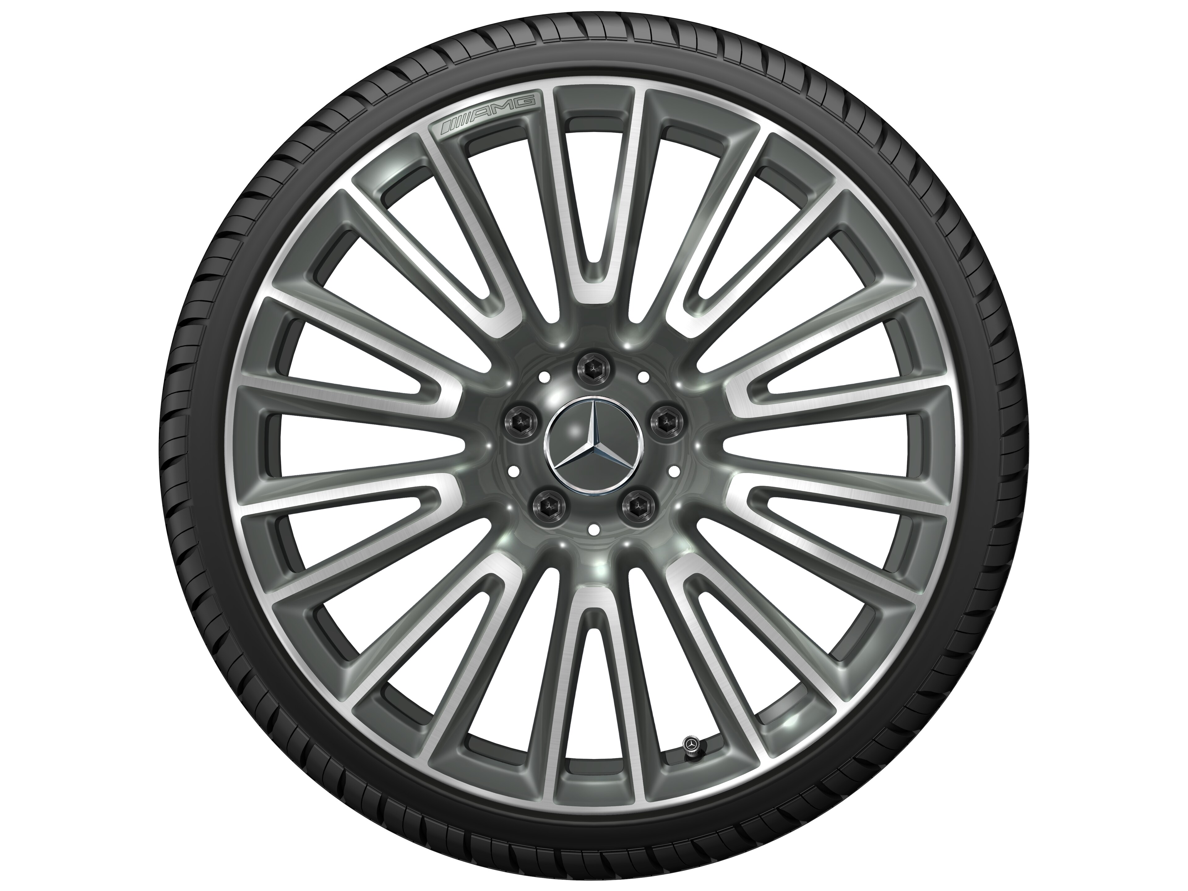Lichtmetalen AMG-velg, in tien-dubbelspaaks design, 50,8 cm (20 inch) - 10,5 J x 20 ET 43, himalayagrijs, glanzend gepolijst