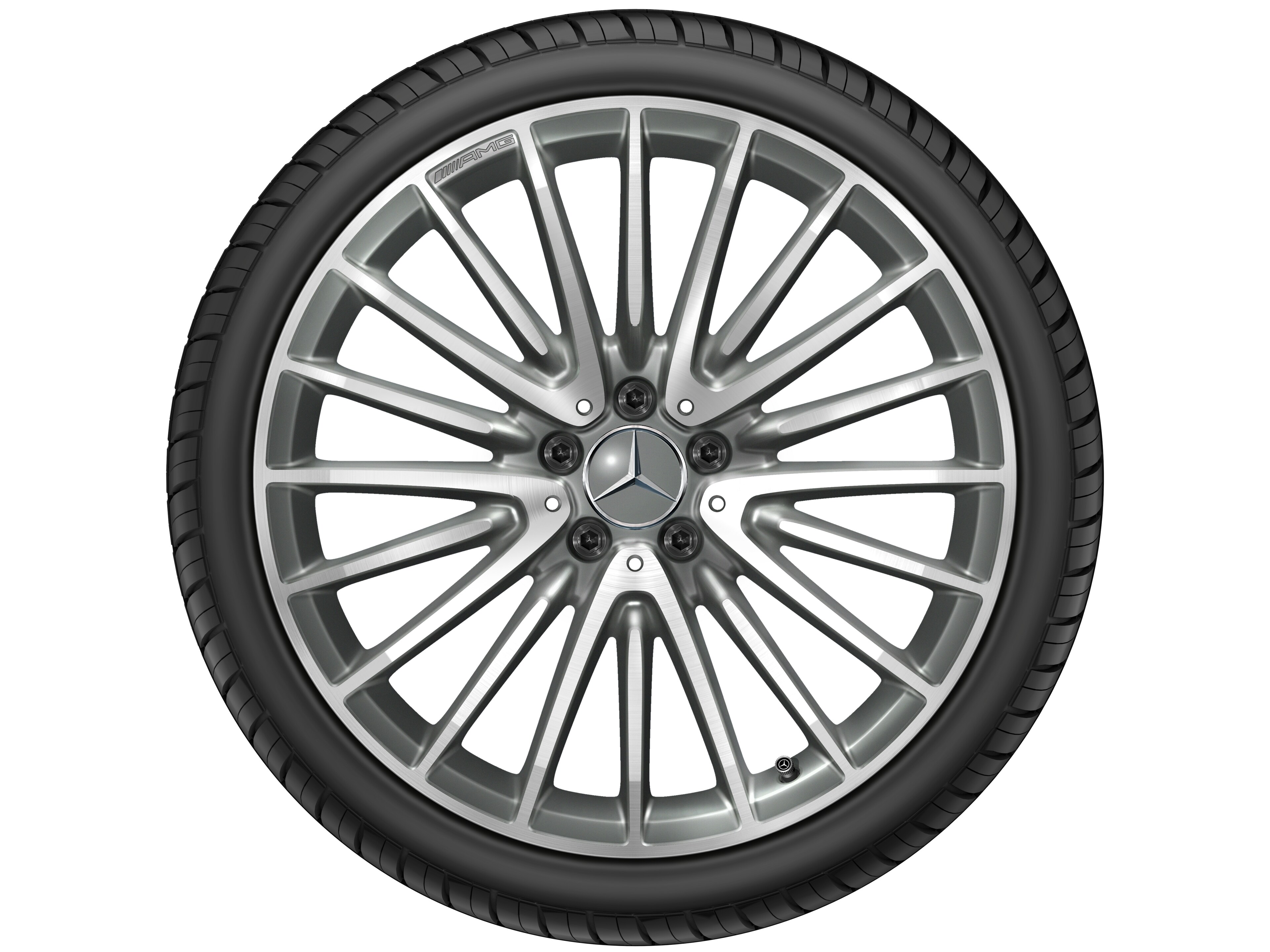 Multispaaks AMG-wiel, 50,8 cm (20 inch) - 8 J x 20 ET 10, titaniumgrijs, glanzend gepolijst