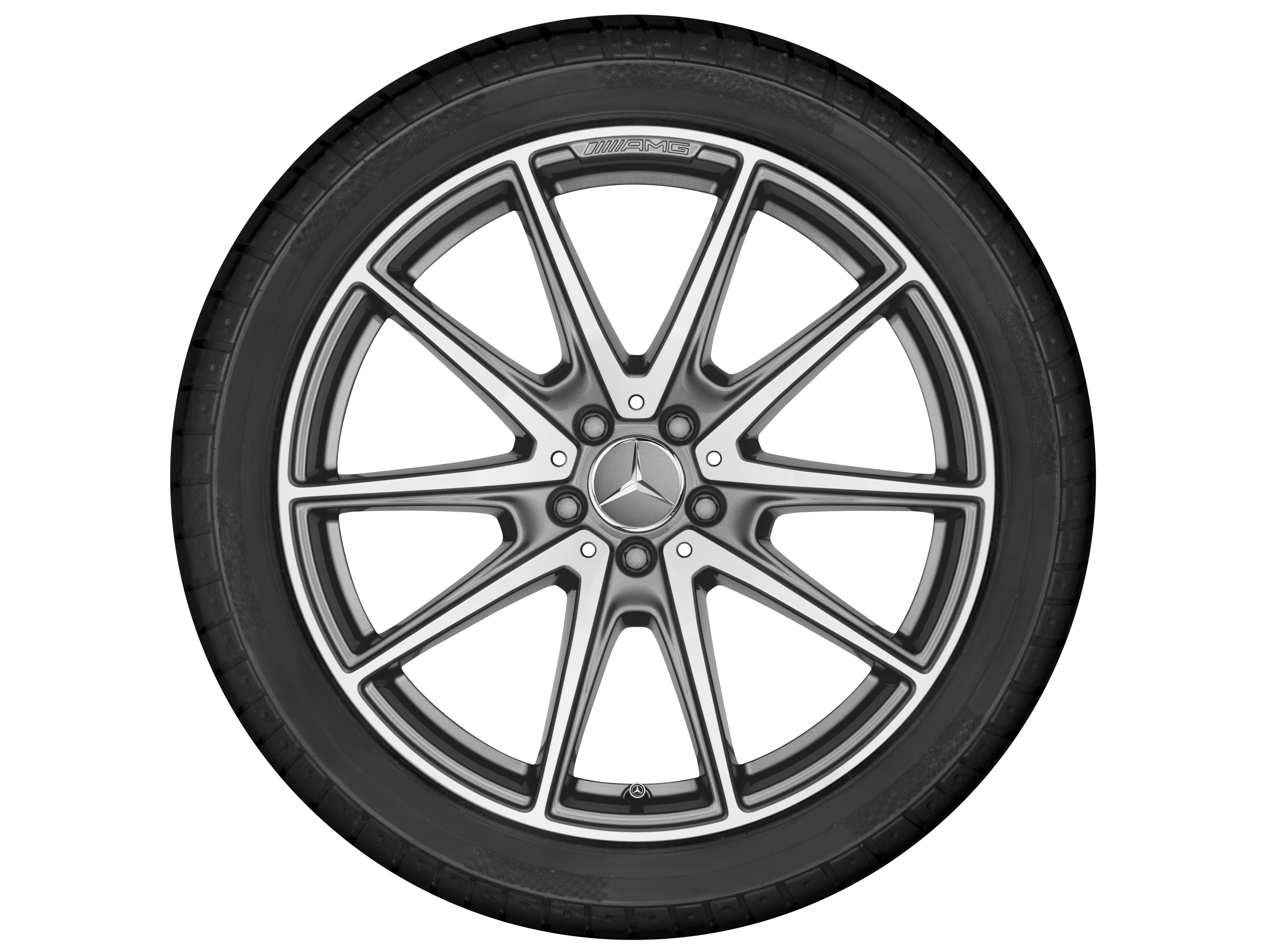 Tienspaaks AMG-wiel, 50,8 cm (20 inch) - 9,5 J x 20 ET 38, titaniumgrijs, glanzend gepolijst
