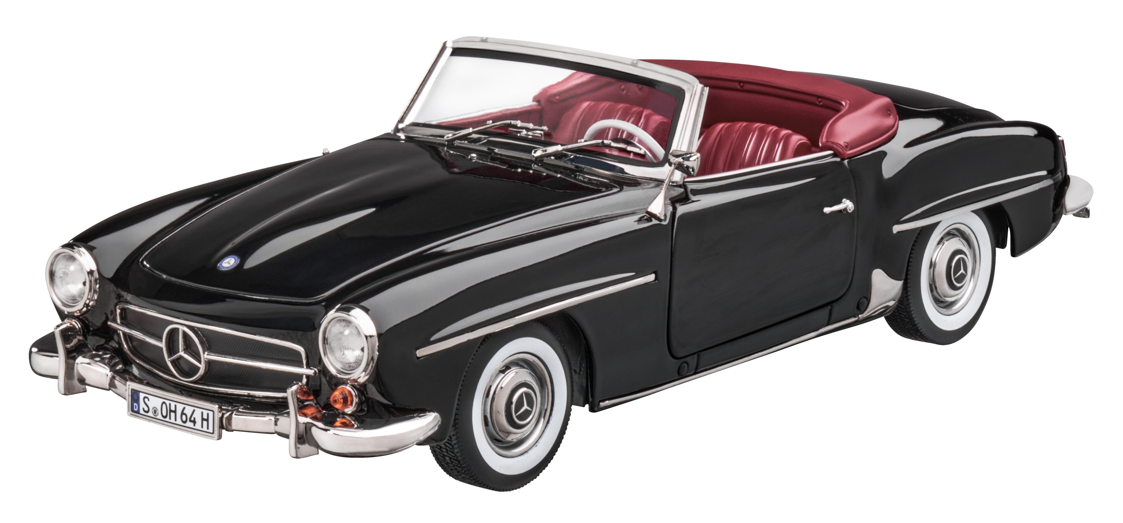 190 SL Roadster W 121 (1954-1963) - zwart, Norev, 1:18