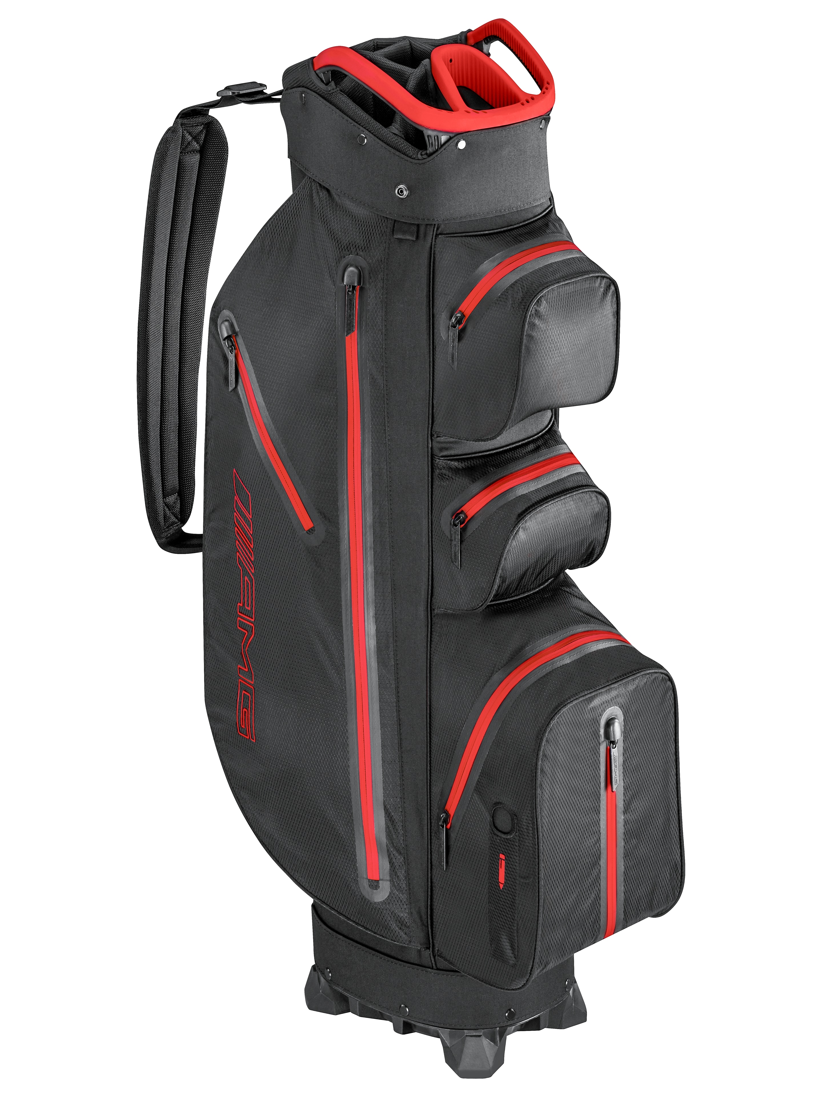 AMG Golf-Cartbag - schwarz / rot, Polyamid