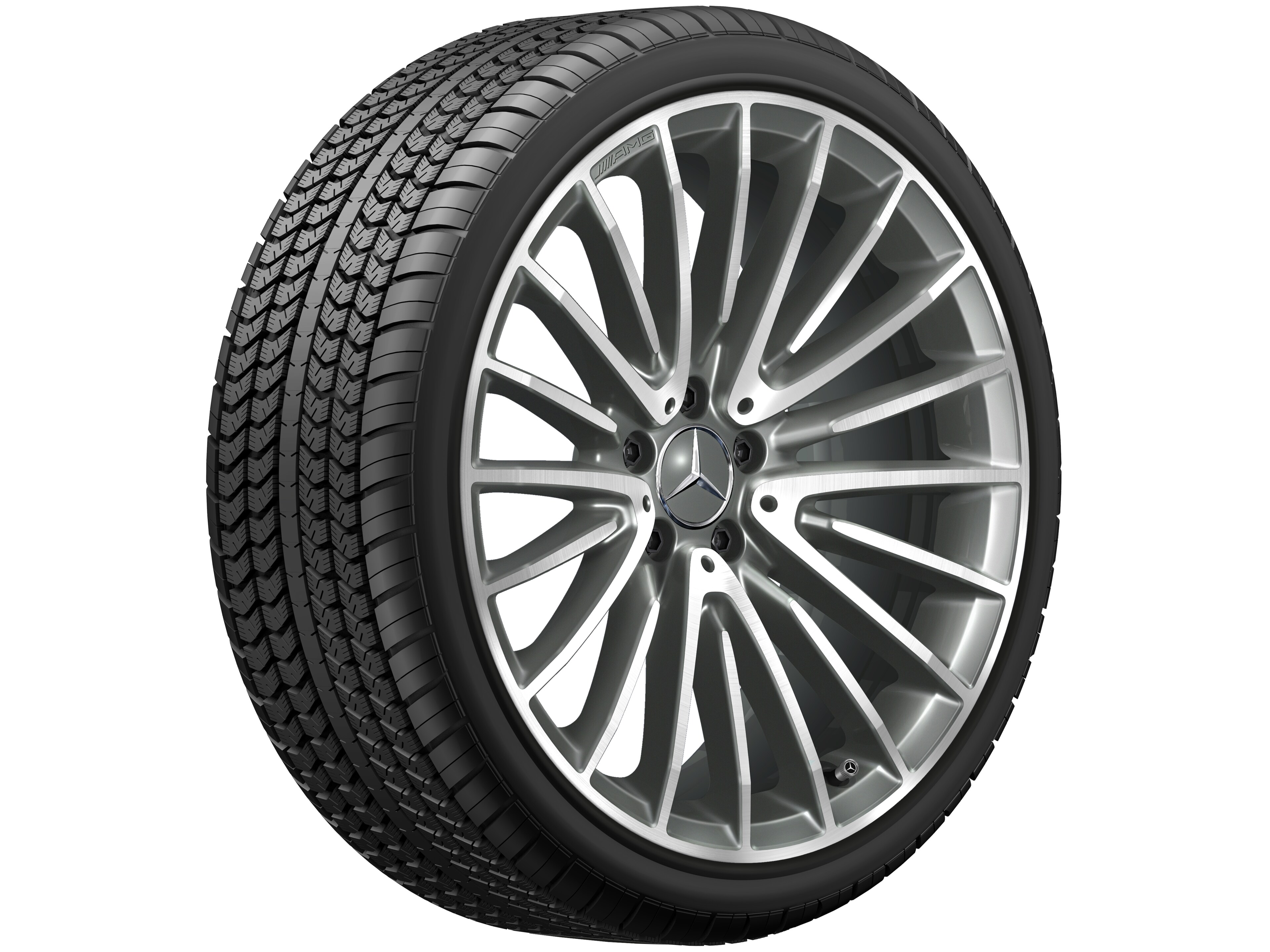 Multispaaks AMG-wiel, 50,8 cm (20 inch) - 8 J x 20 ET 10, titaniumgrijs, glanzend gepolijst