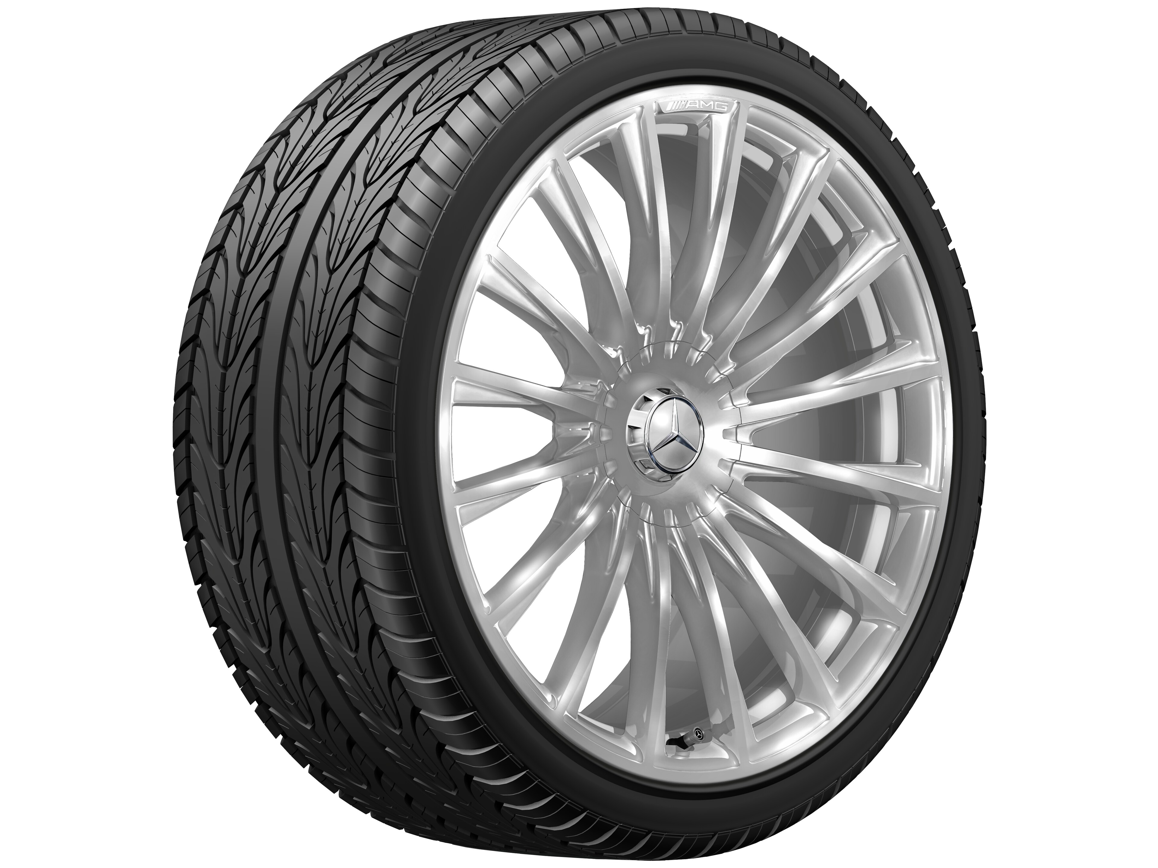 Multispaaks gesmede AMG-velg, 53,3 cm (21 inch) - 10,5 J x 21 ET 50, zilverkleurig, hoogglanzend gepolijst