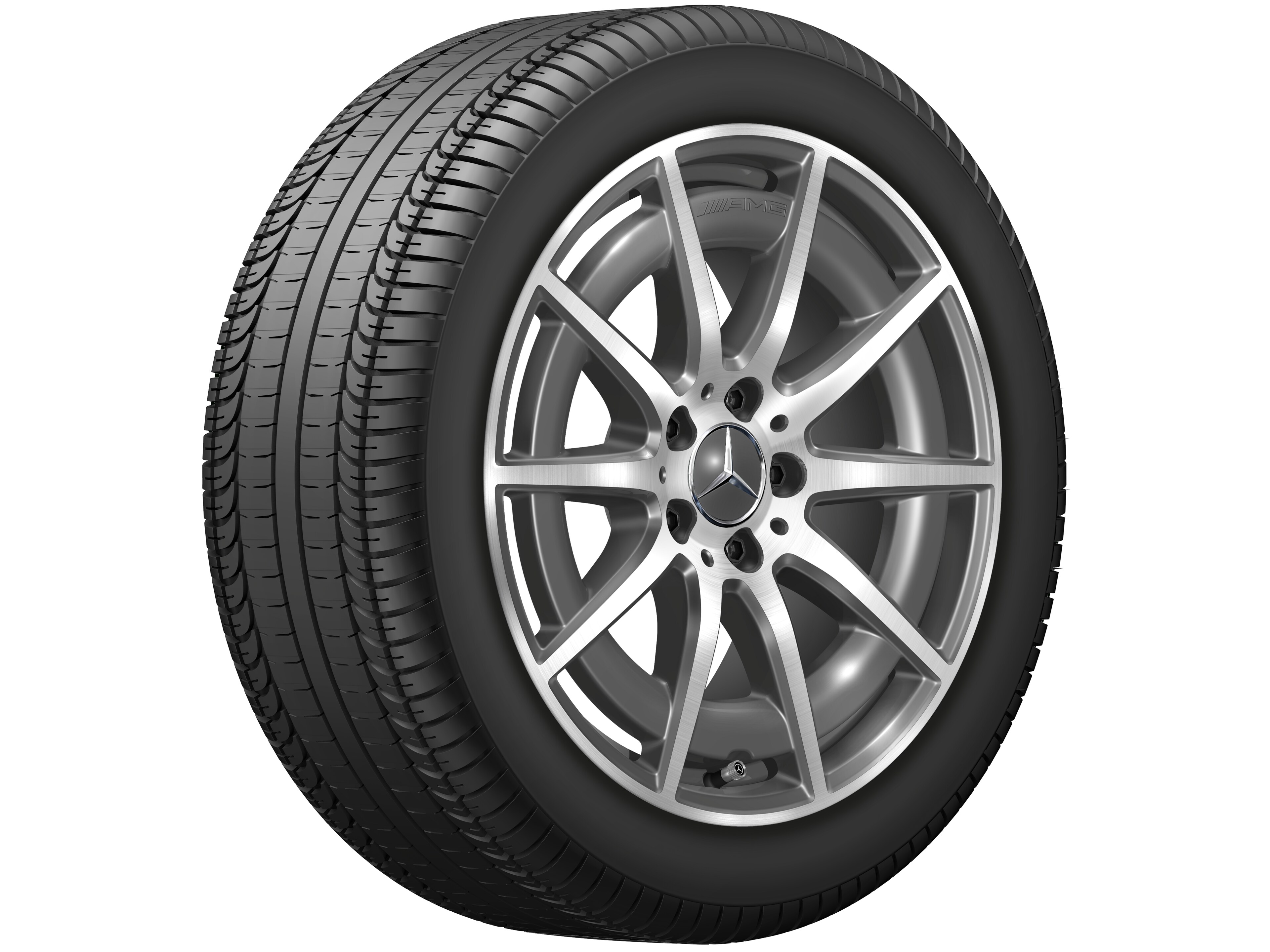 Tienspaaks AMG-wiel, 45,7 cm (18 inch) - 8 J x 18 ET 43,1, tantaalgrijs, glanzend gepolijst