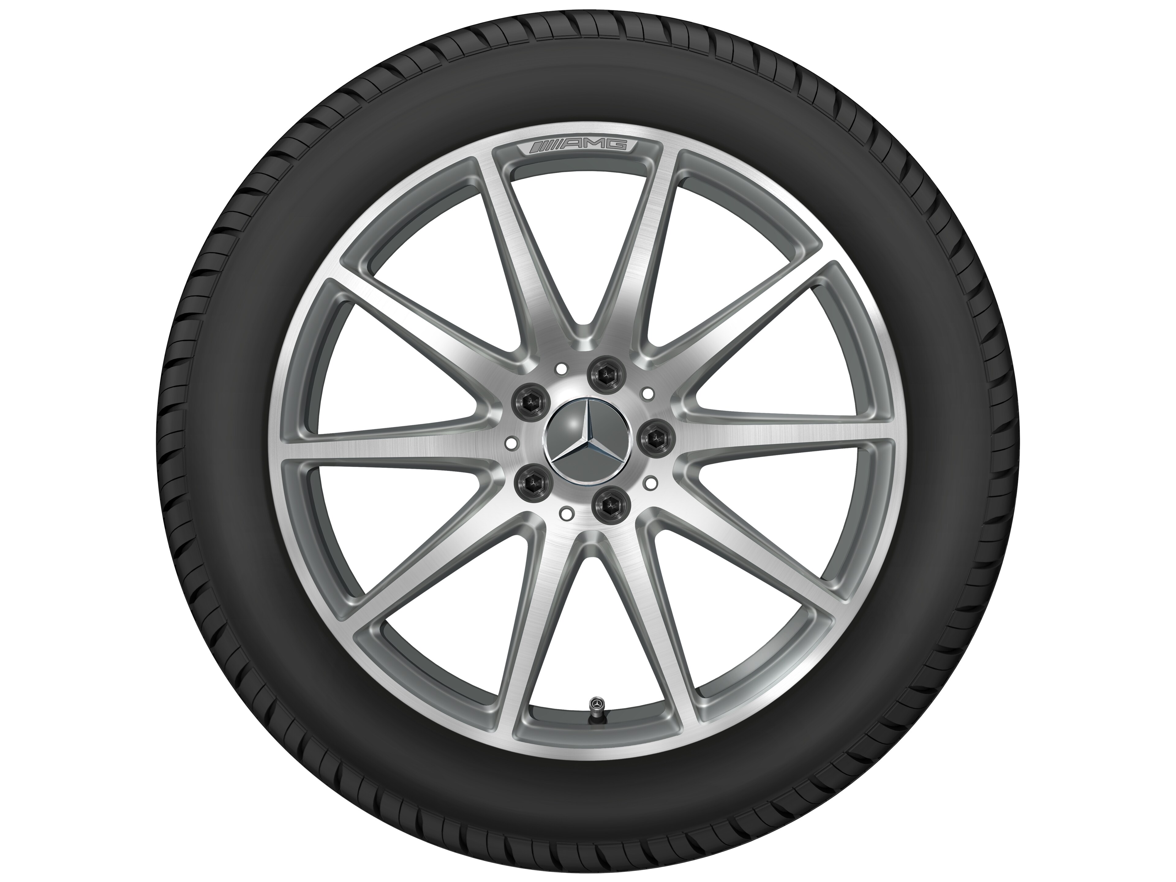 Tienspaaks AMG-wiel, 48,3 cm (19 inch) - 11 J x 19 ET 53, titaniumgrijs, glanzend gepolijst