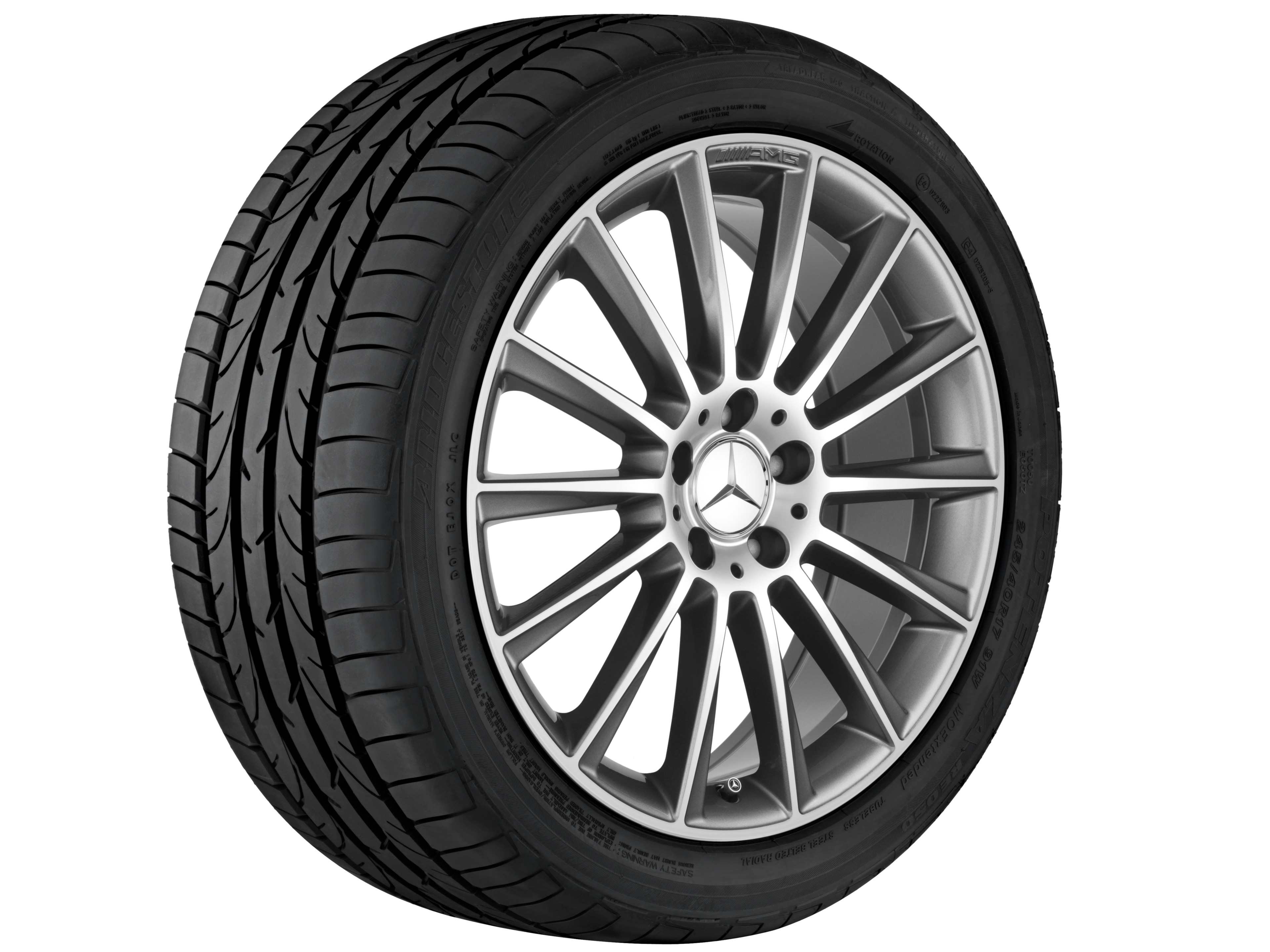 Multispaaks AMG-wiel, 50,8 cm (20 inch), glanzend gepolijst - 8 J x 20 ET 33, himalayagrijs, glanzend gepolijst
