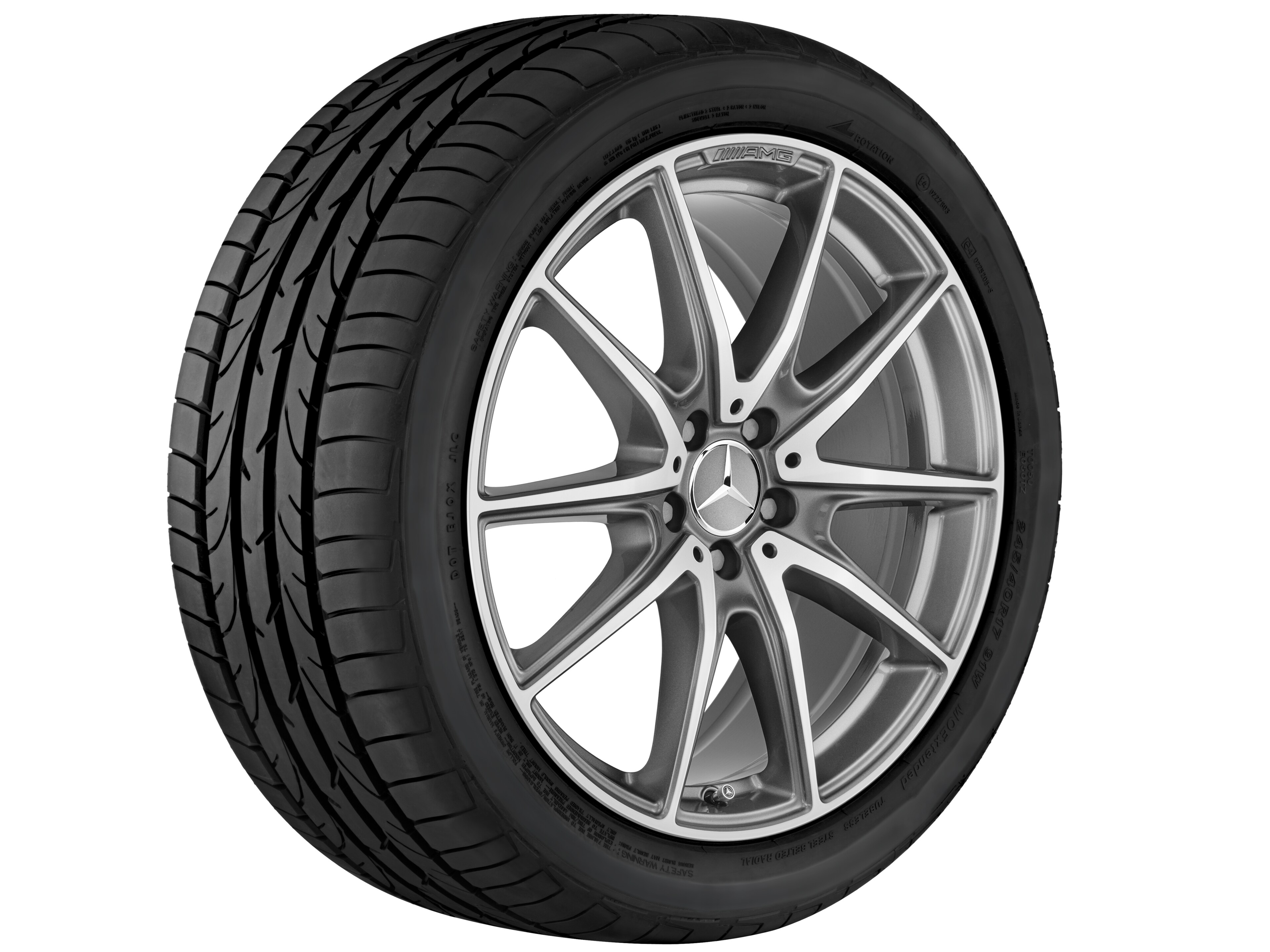Tienspaaks AMG-wiel, 50,8 cm (20 inch) - 9,5 J x 20 ET 38, titaniumgrijs, glanzend gepolijst