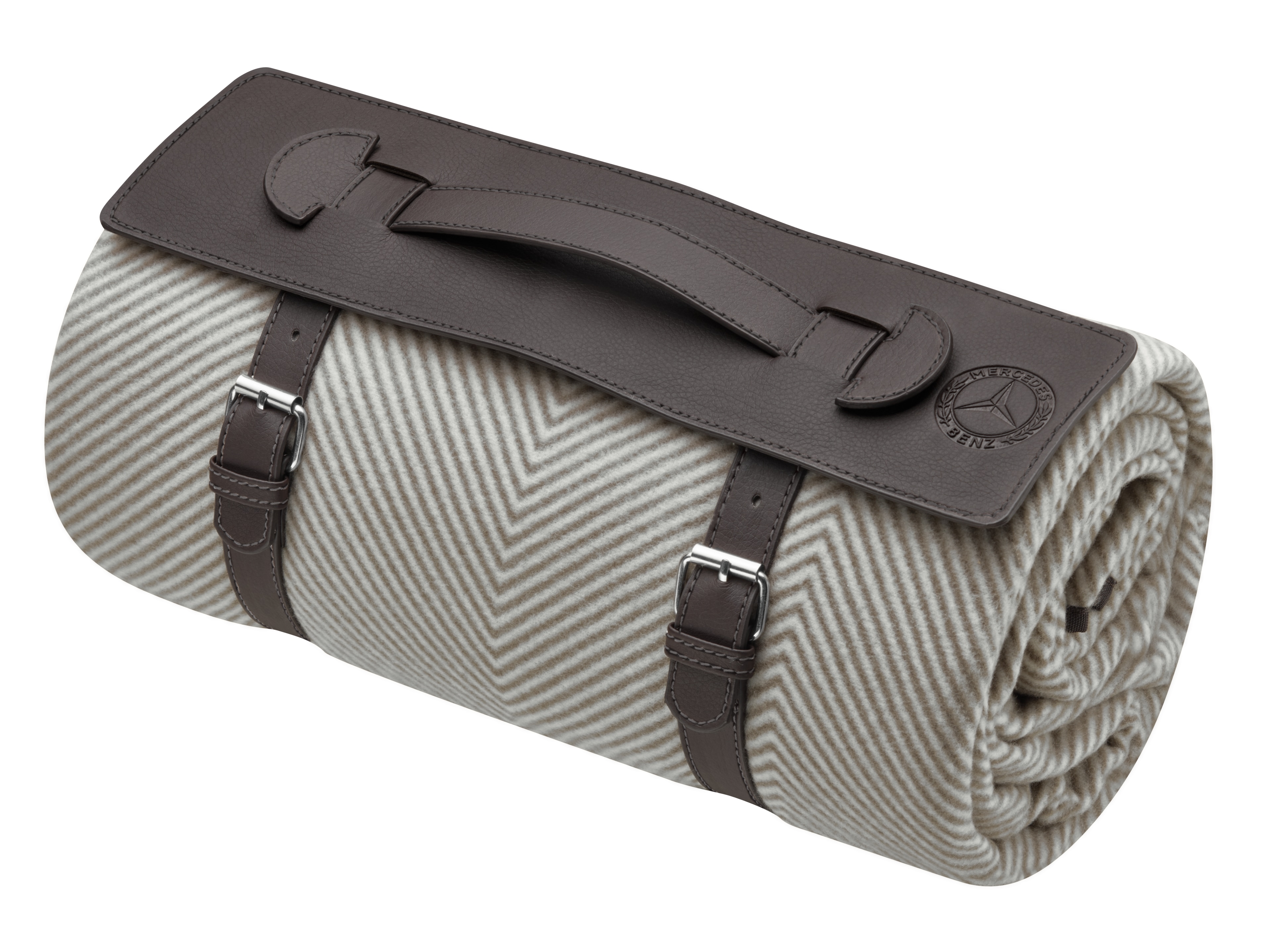 Piclnickkleed, Visgraatpatroon - bruin / ivoor, polyester