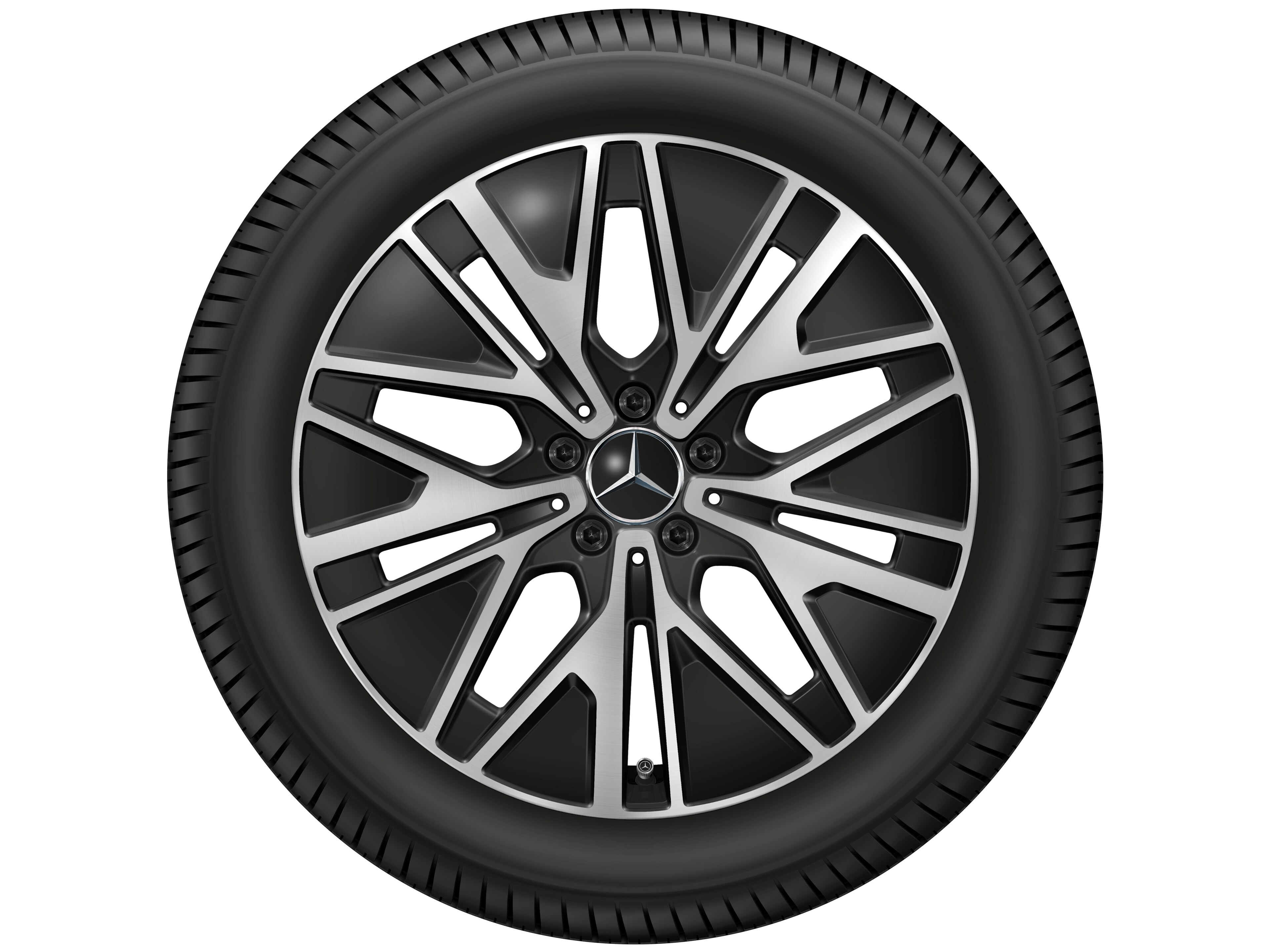 Multispaaks wiel, Aero, 48,3 cm (19 inch) - 9 J x 19 ET 58,6, zwart, glanzend gepolijst