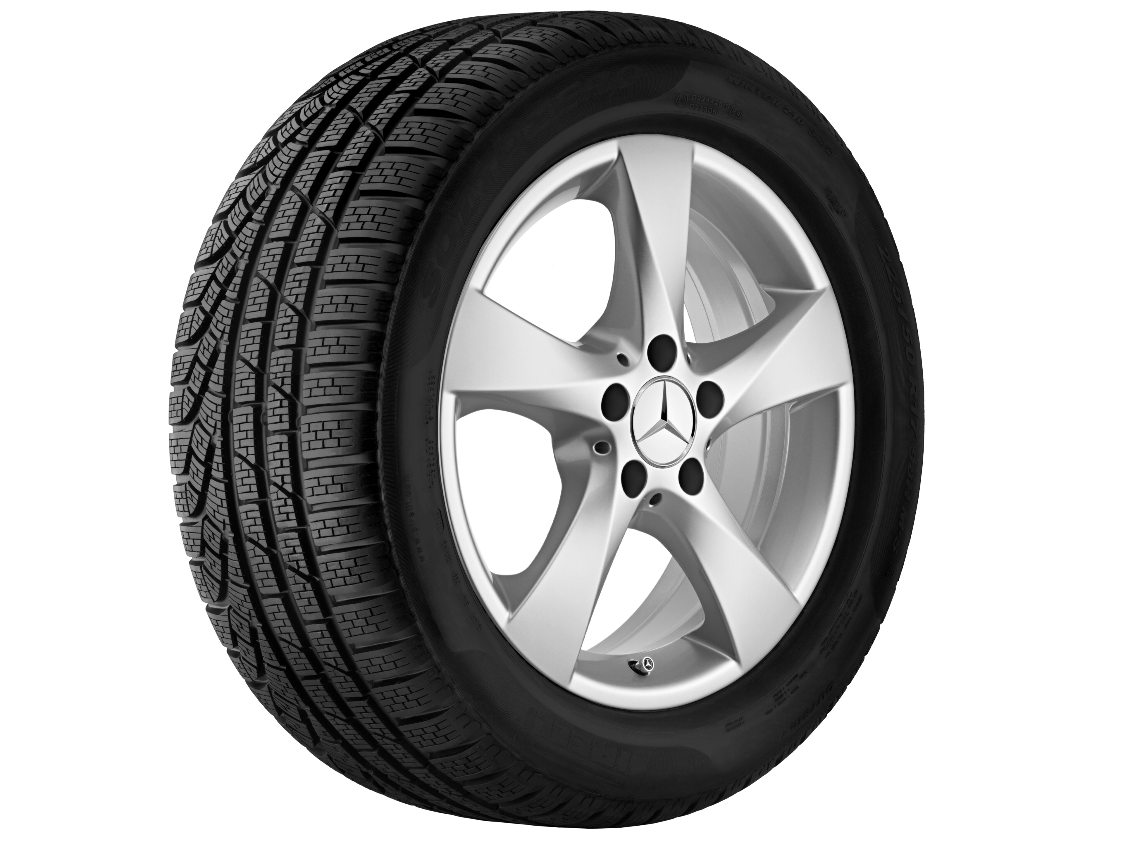 5-spaaks wiel, 43,2 cm (17 inch) - 7 J x 17 ET 51, Vanadiumzilver, gespoten