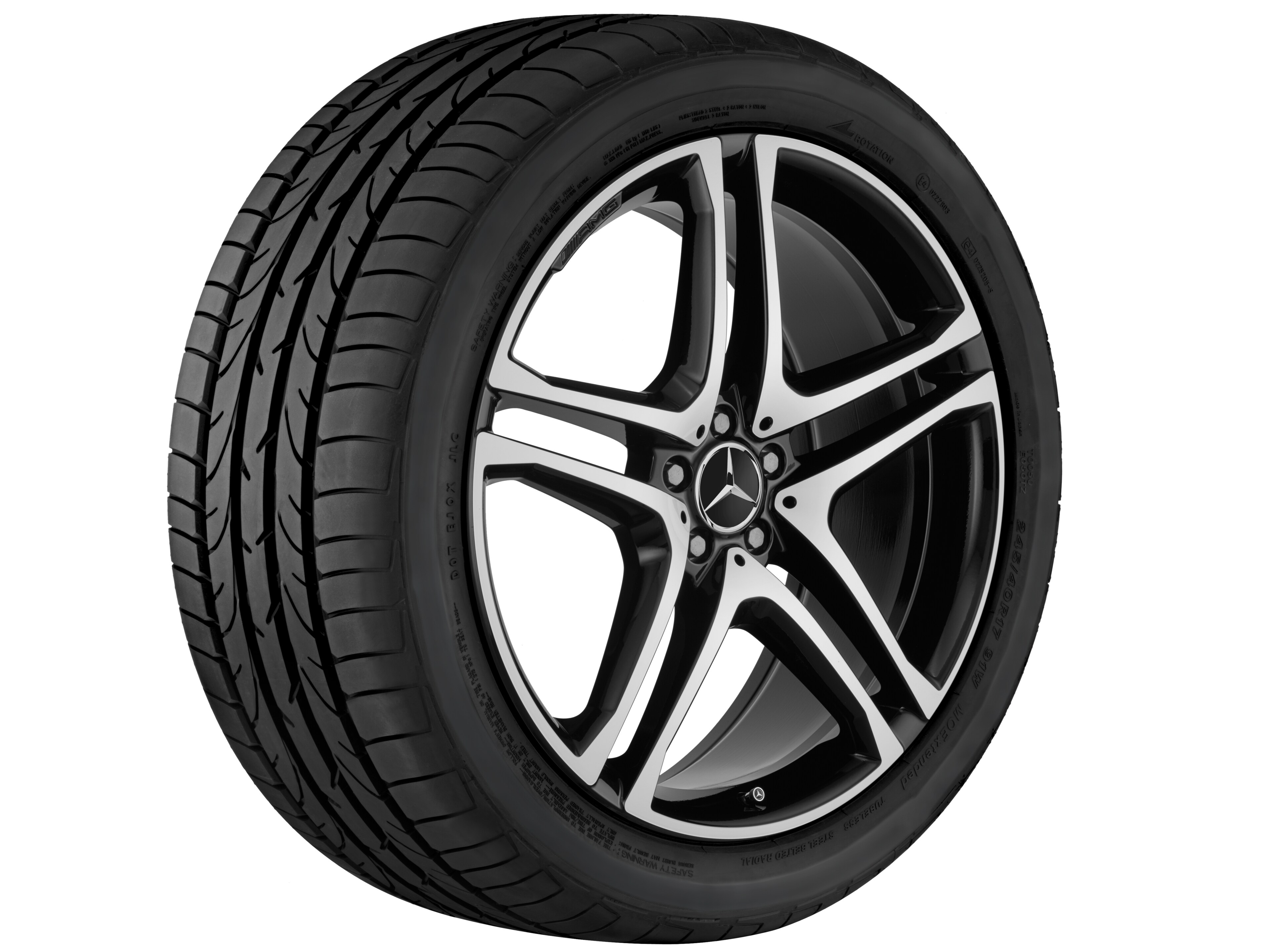 Vijf-dubbelspaaks AMG-wiel, 55,9 cm (22 inch) - 10 J x 22 ET 56, zwart, glanzend gepolijst