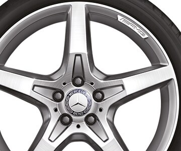 Vijfspaaks AMG-wiel, 48,3 cm (19 inch) - 8,5 J x 19 ET 35,5, zilverkleurig, glanzend gepolijst
