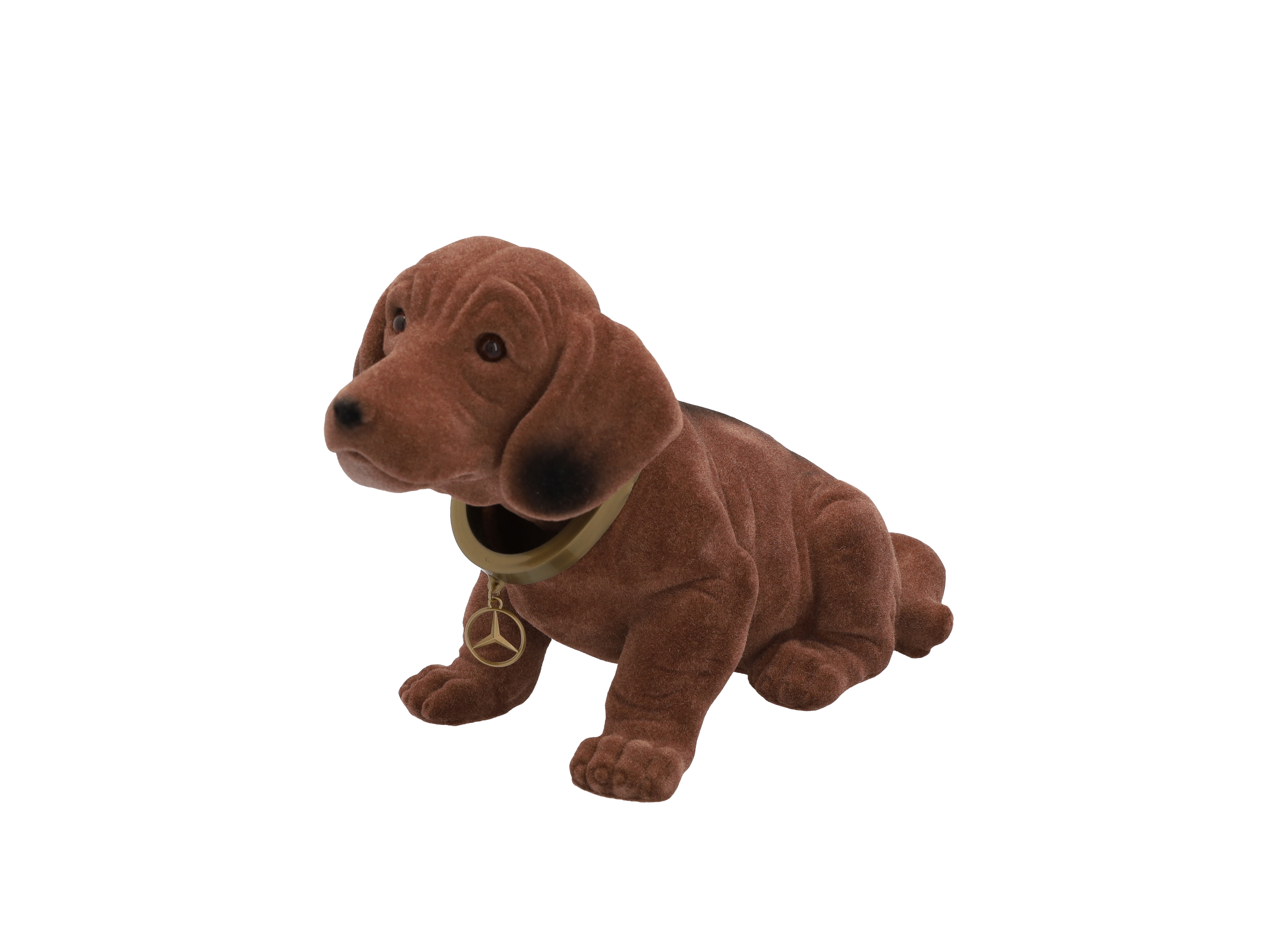 Knikkende teckel (bobblehead) - bruin, kunststof