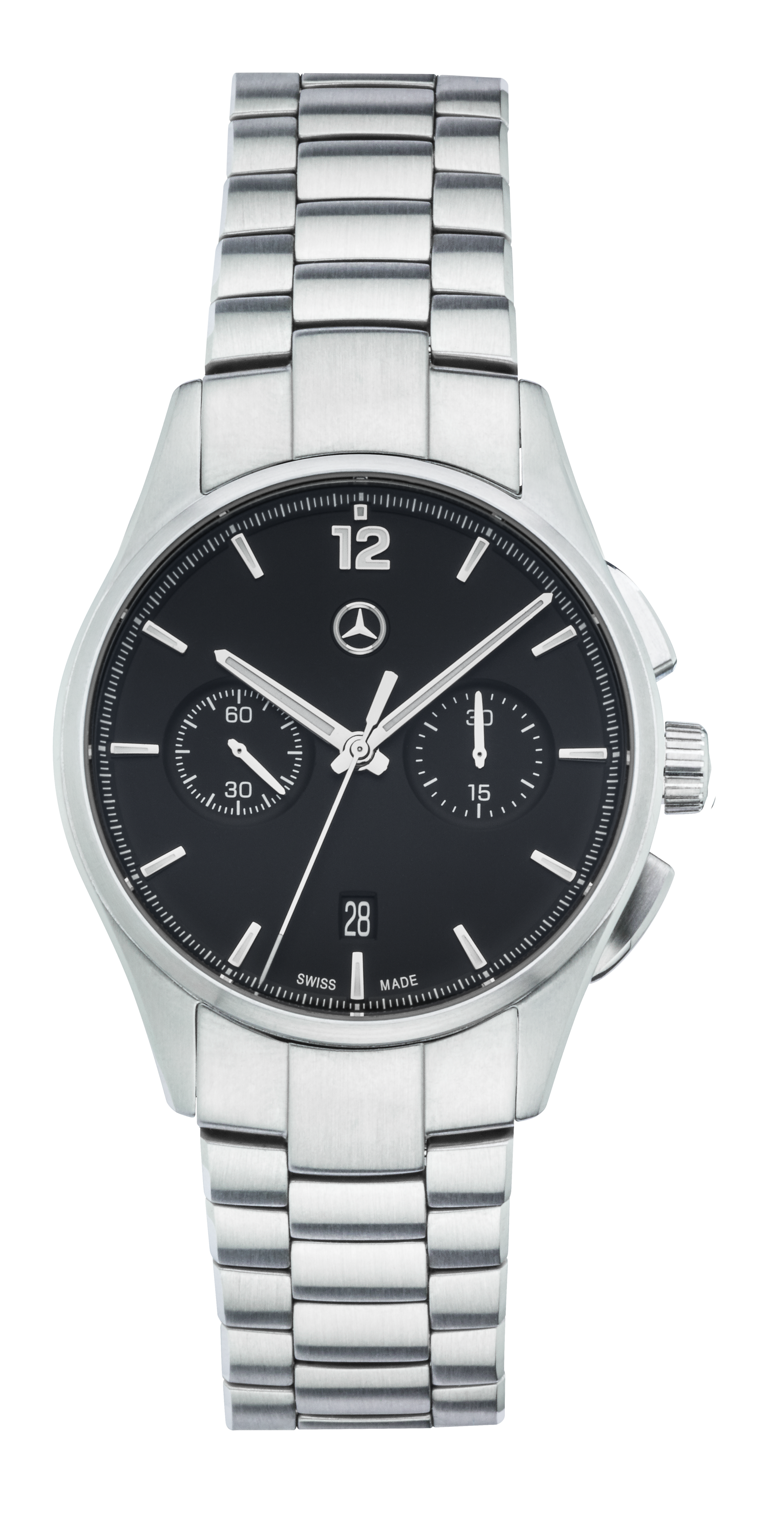 Automatische chronograaf heren, Mercedes-Benz, Business - zwart / zilverkleurig, edelstaal