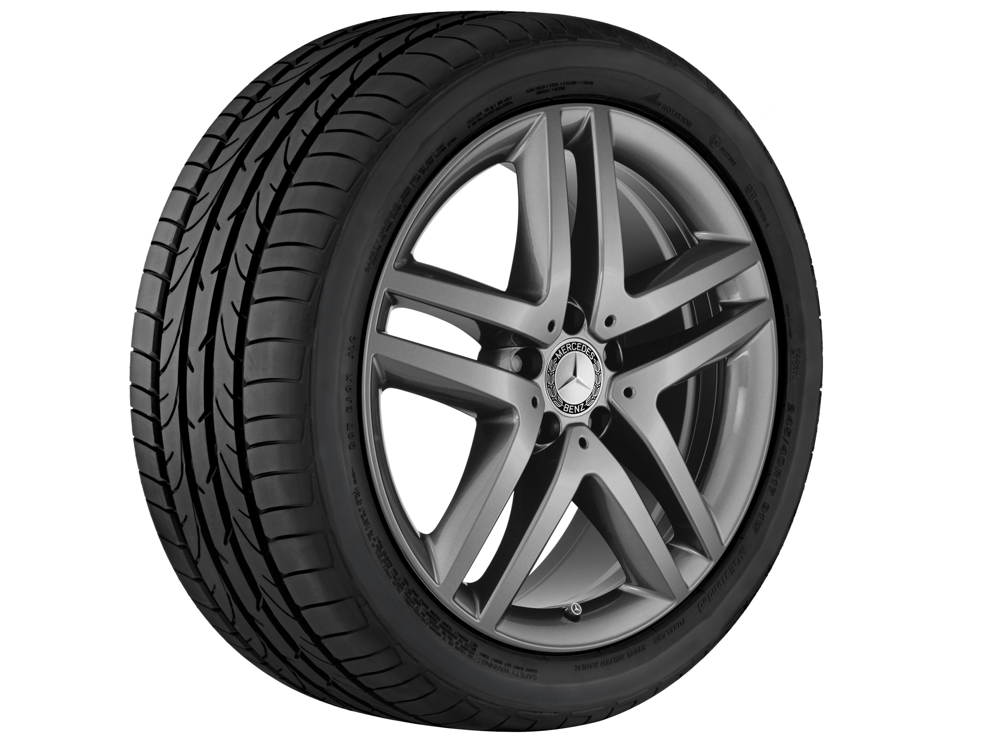 Vijf-dubbelspaaks wiel, 48,3 cm (19 inch) - 8 J x 19 ET 52, tremoliet metallic, gespoten