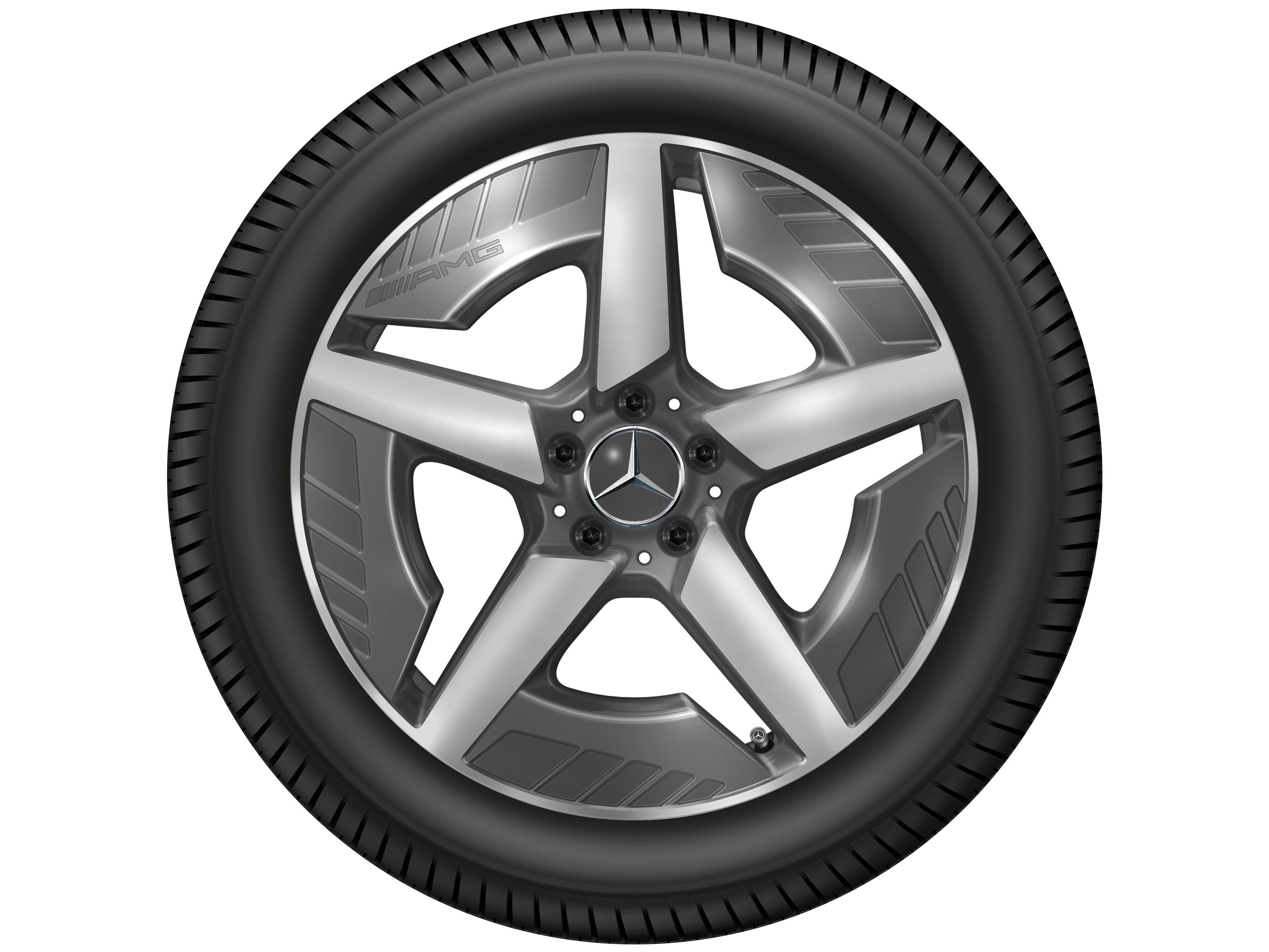Lichtmetalen AMG-velg, in 5-spaaks design, 48,3 cm (19 inch), glanzend gepolijst - 9 J x 19 ET 58,7, tantaalgrijs, glanzend gepolijst