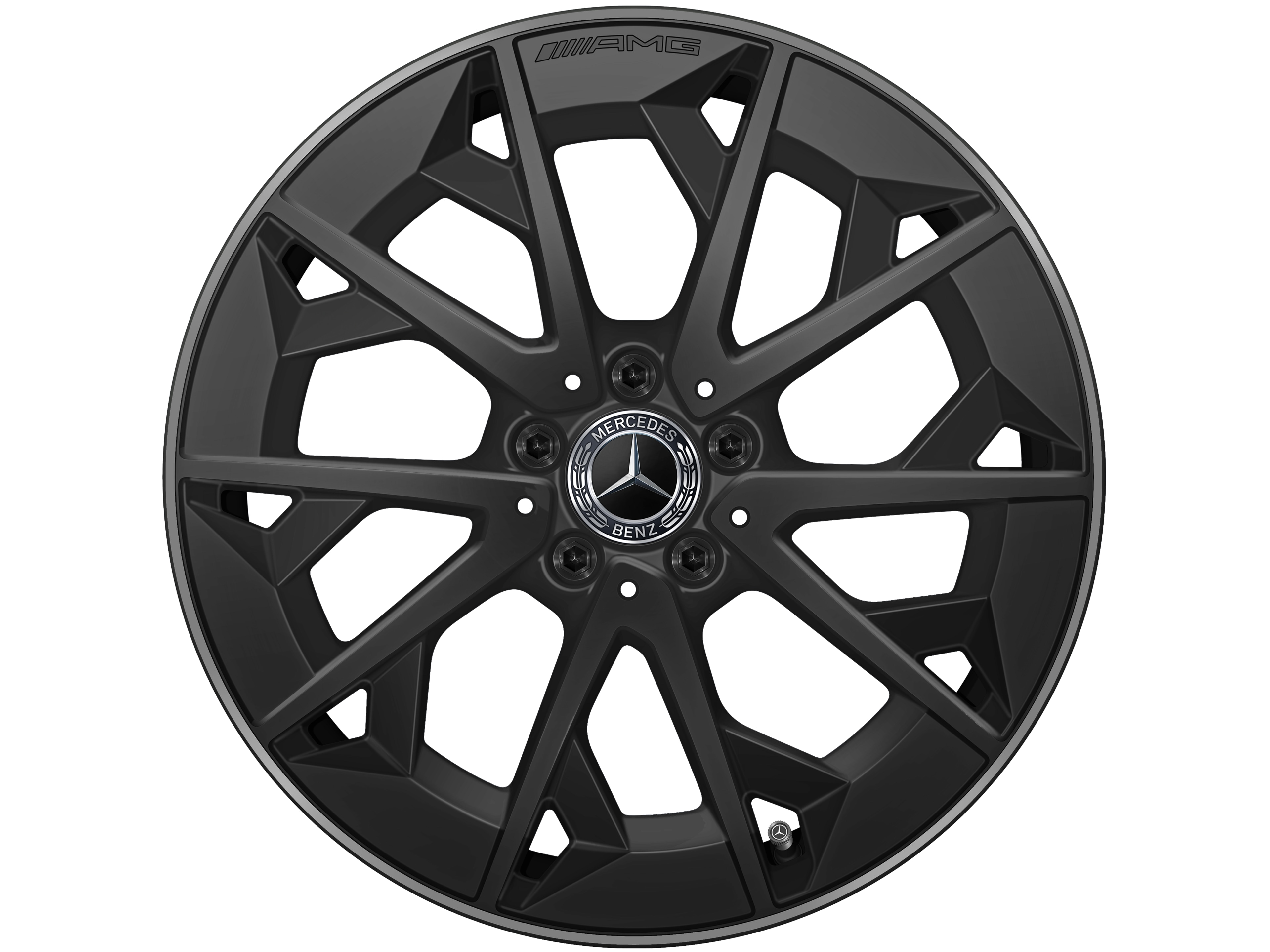 Lichtmetalen AMG-velg, In kruisspaak-design, 48,3 cm (19 inch) - 7,5 J x 19 ET 48,4, Matzwart / techgoud mat