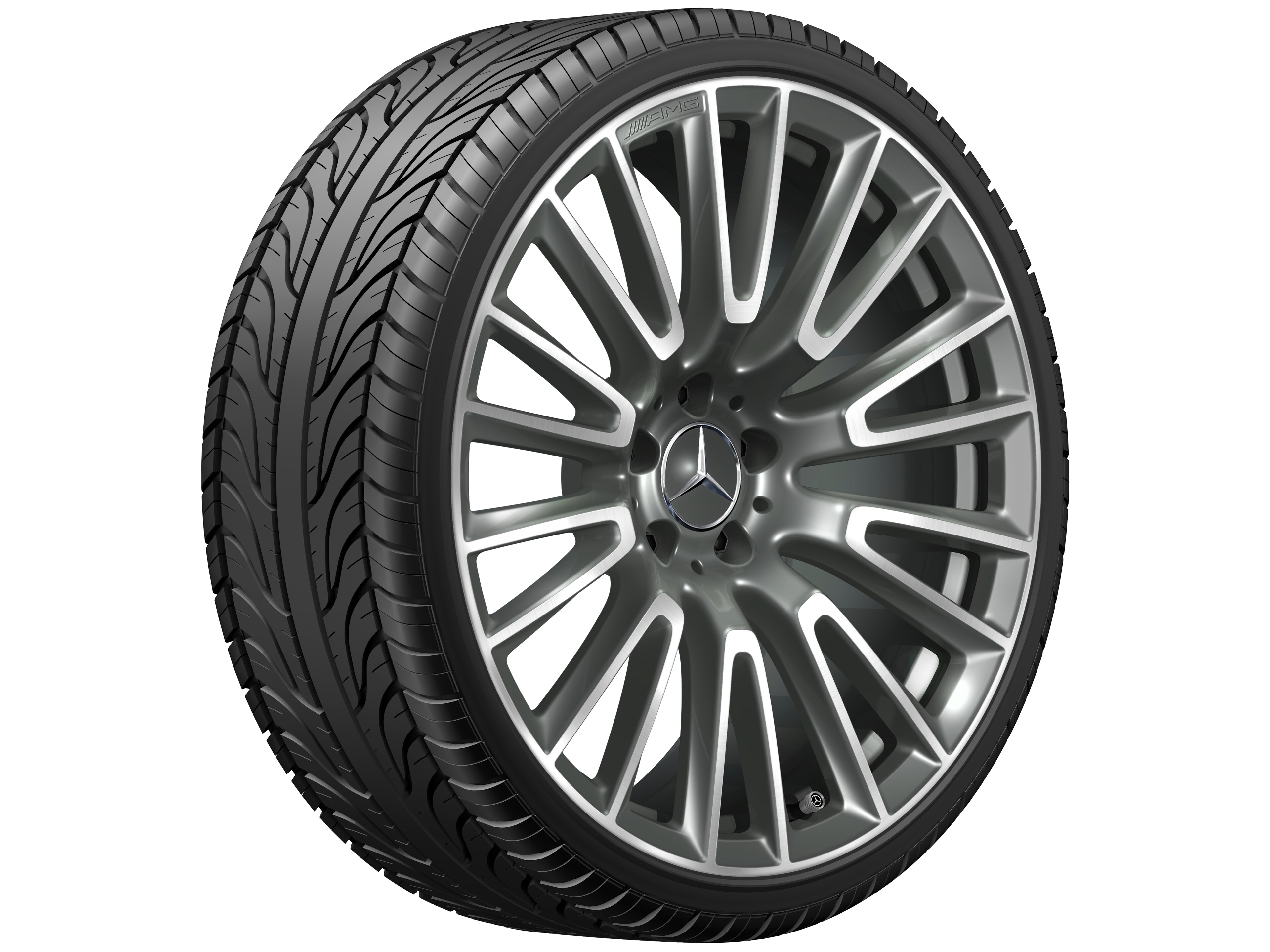 Lichtmetalen AMG-velg, in tien-dubbelspaaks design, 50,8 cm (20 inch) - 10,5 J x 20 ET 43, himalayagrijs, glanzend gepolijst
