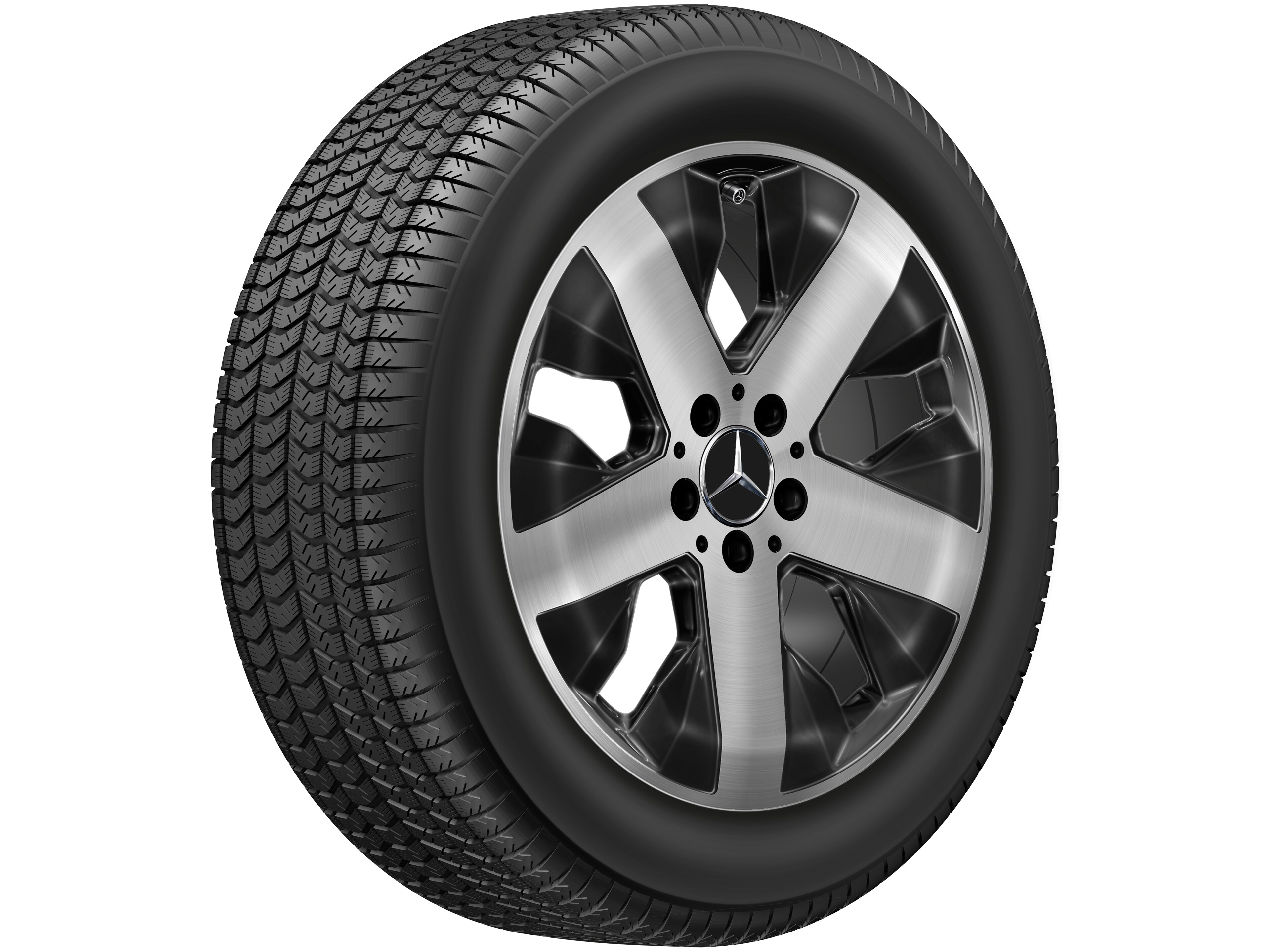 5-spaaks wiel, 45,7 cm (18 inch) - 7,5 J x 18 ET 53, zwart, glanzend gepolijst