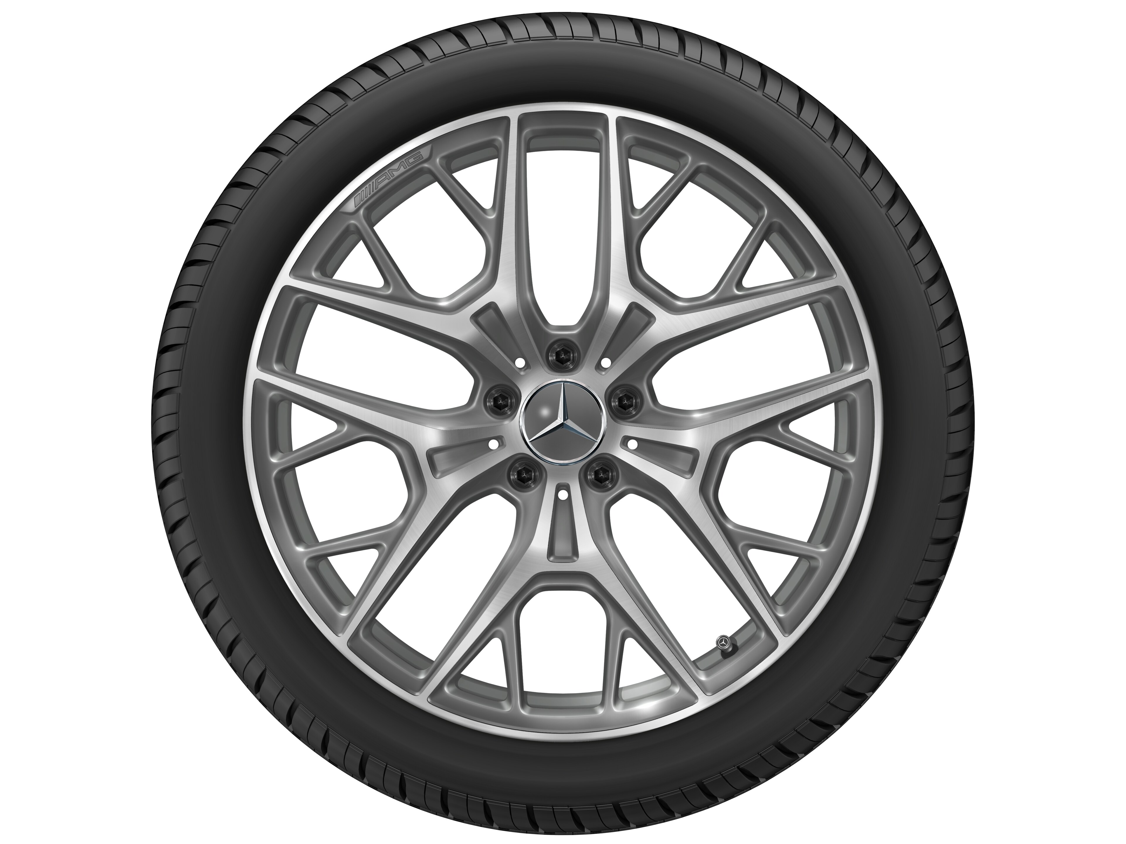 Lichtmetalen AMG-velg, In kruisspaak-design, 50,8 cm (20 inch) - 9 J x 20 ET 34, himalayagrijs, glanzend gepolijst