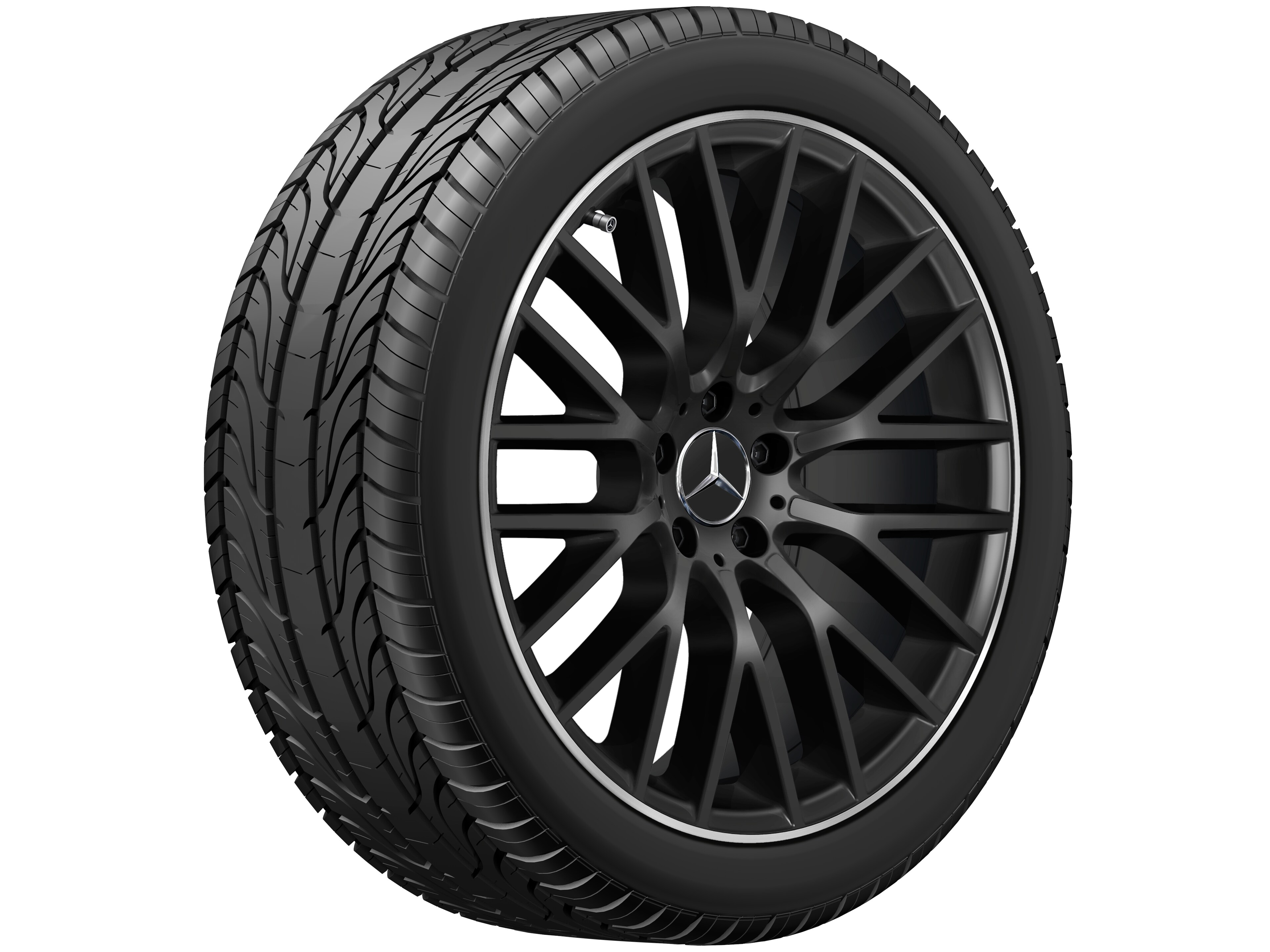 Y-spaaks wiel, 50,8 cm (20 inch), Velgrand glanzend - 9 J x 20 ET 34, Matzwart, glanzend gepolijst