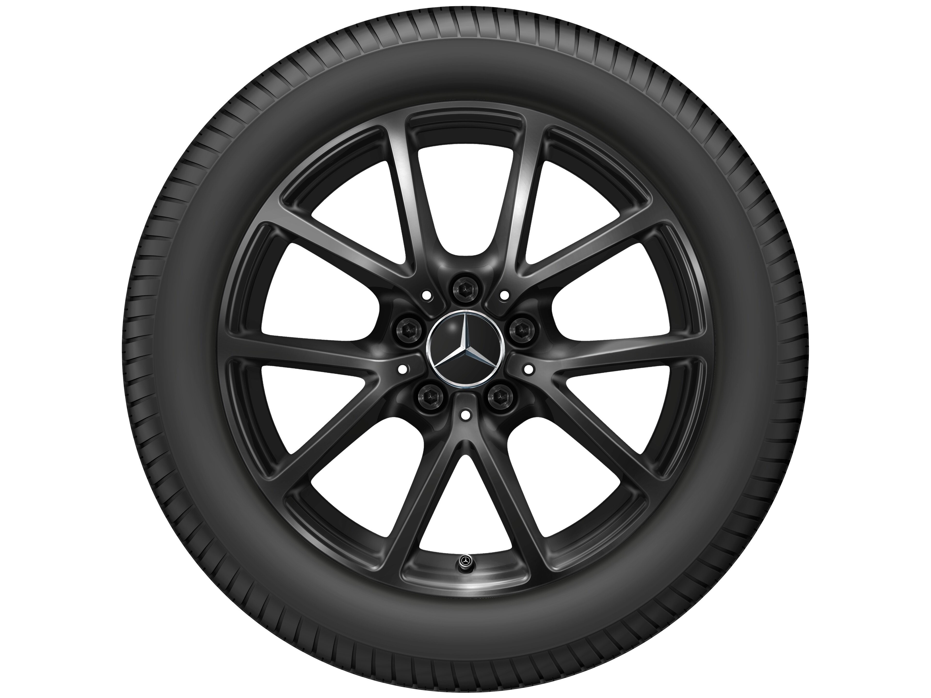 10-spaaks wiel, 43,2 cm (17 inch) - 8 J x 17 ET 58, zwart
