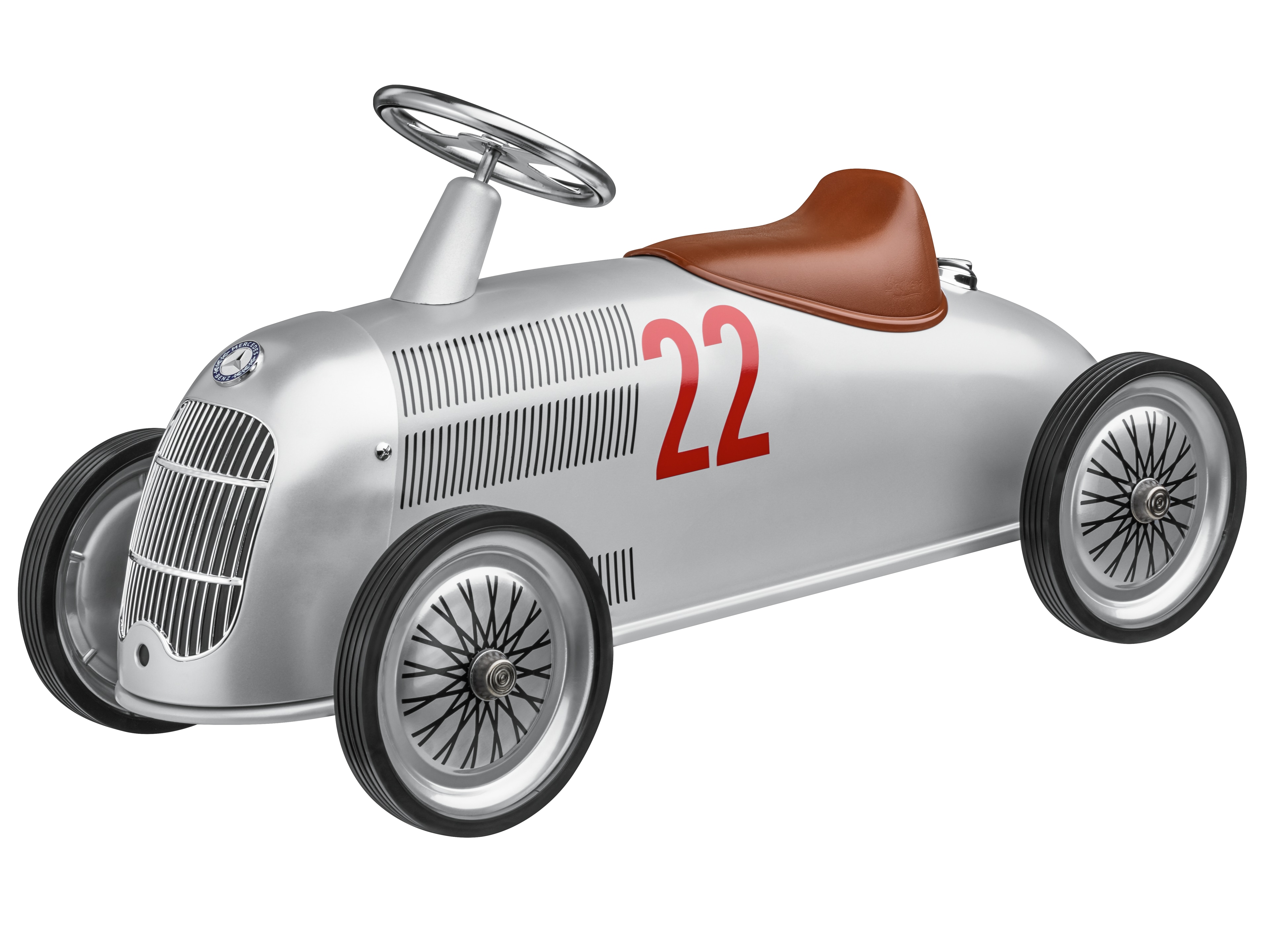 Kinderrutscher, W 25 Rennwagen - silberfarben, Baghera
