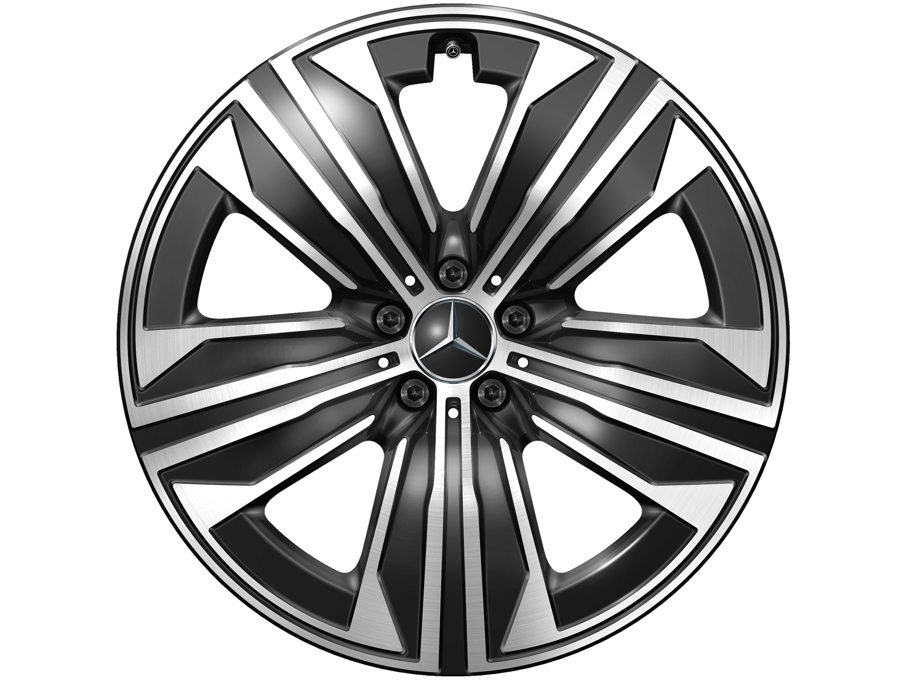 5-spaaks wiel, Aero, 53,3 cm (21 inch), glanzend gepolijst - 9,5 J x 21 ET 30,1, zwart, glanzend gepolijst