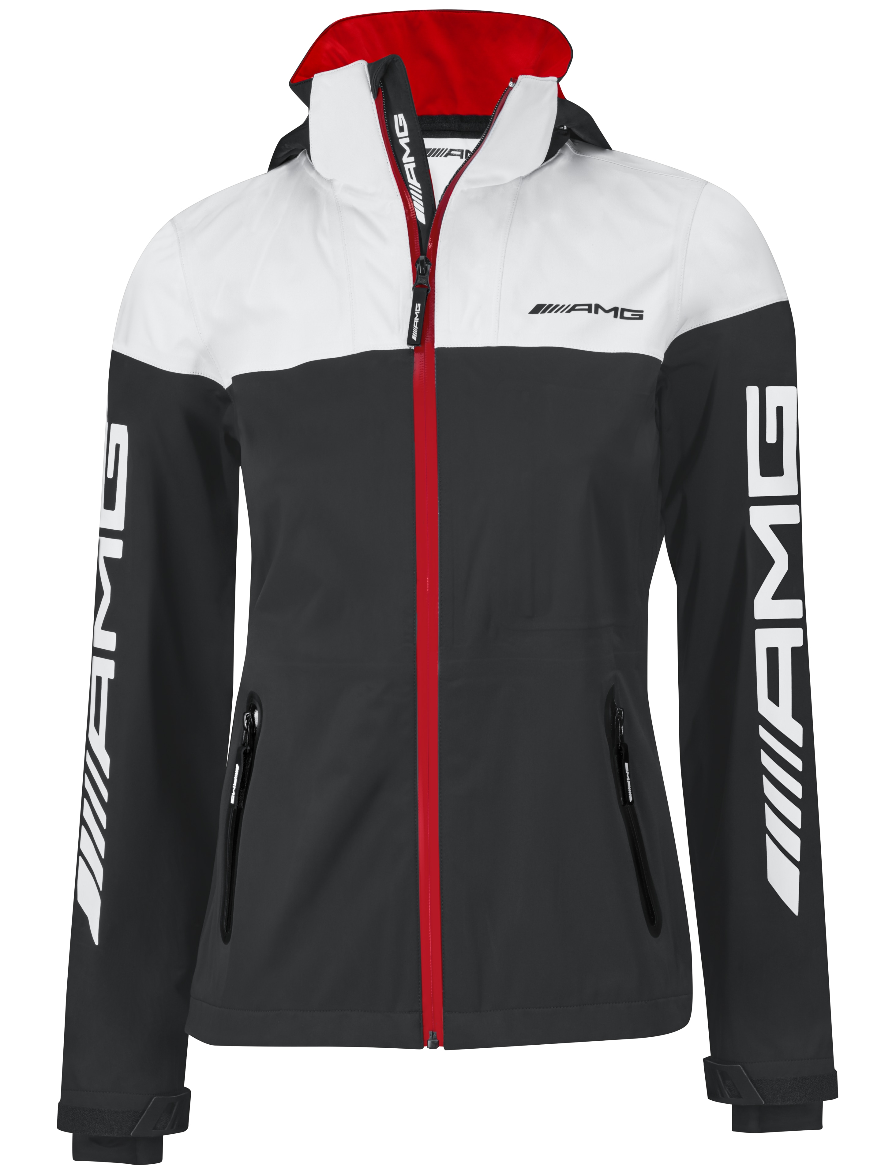 AMG-softshelljack dames - zwart / wit, XXS