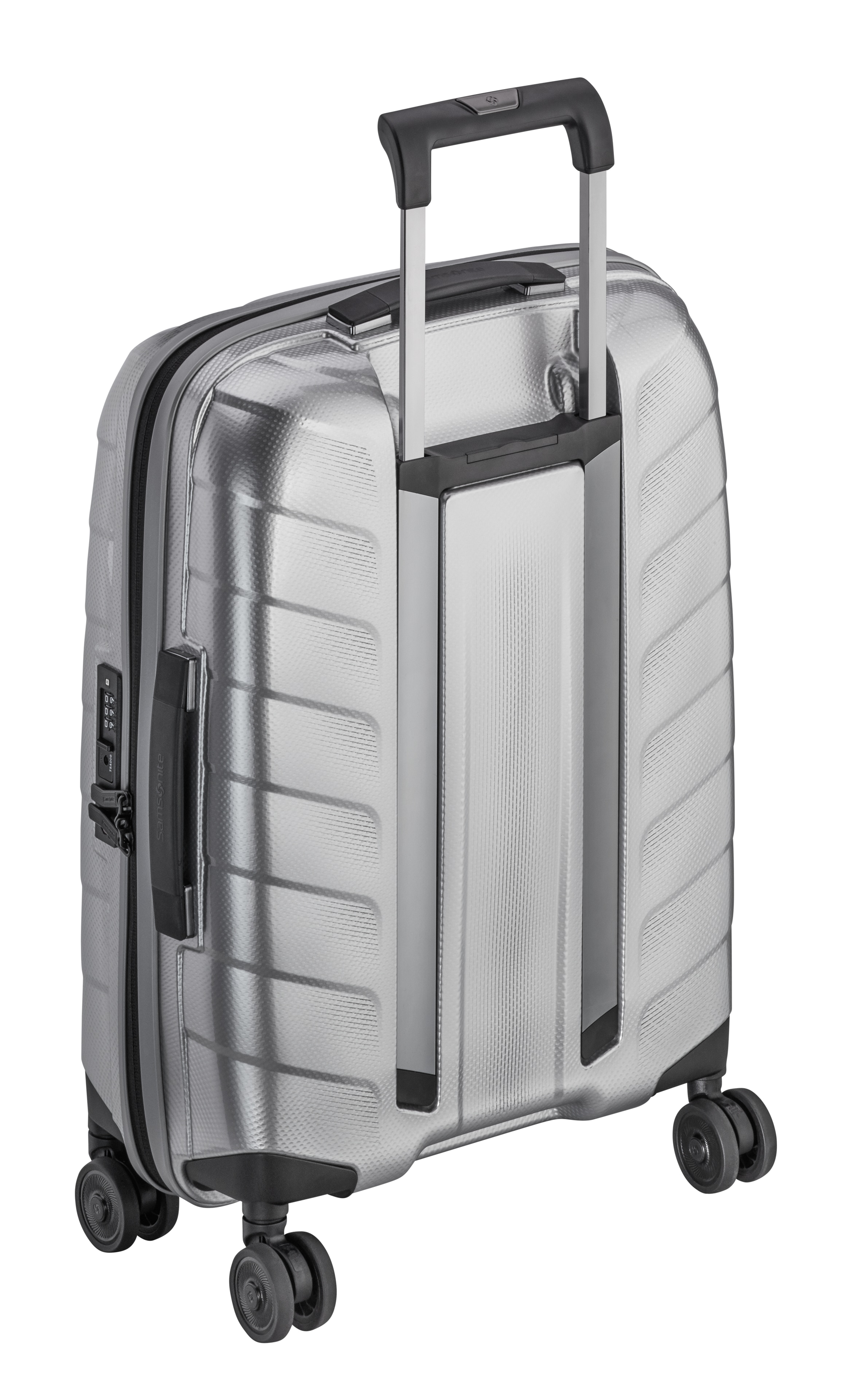 Koffers, leder, Spinner 55 - zilverkleurig, polypropyleen / polyester, Samsonite, 38 l