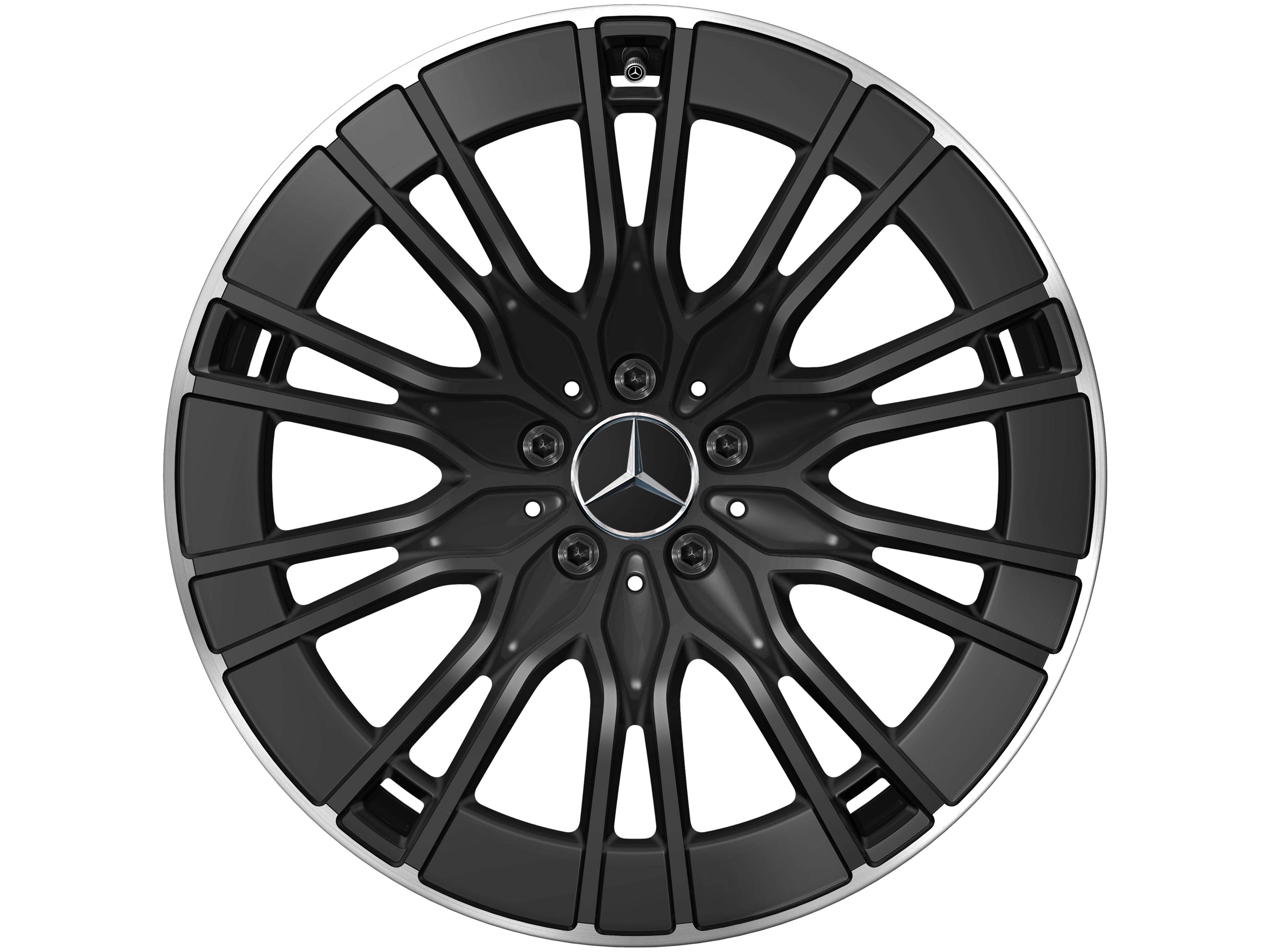 Tien-dubbelspaaks wiel, Aero, 50,8 cm (20 inch), Velgrand glanzend - 8,5 J x 20 ET 35,5, zwart, glanzend gepolijst