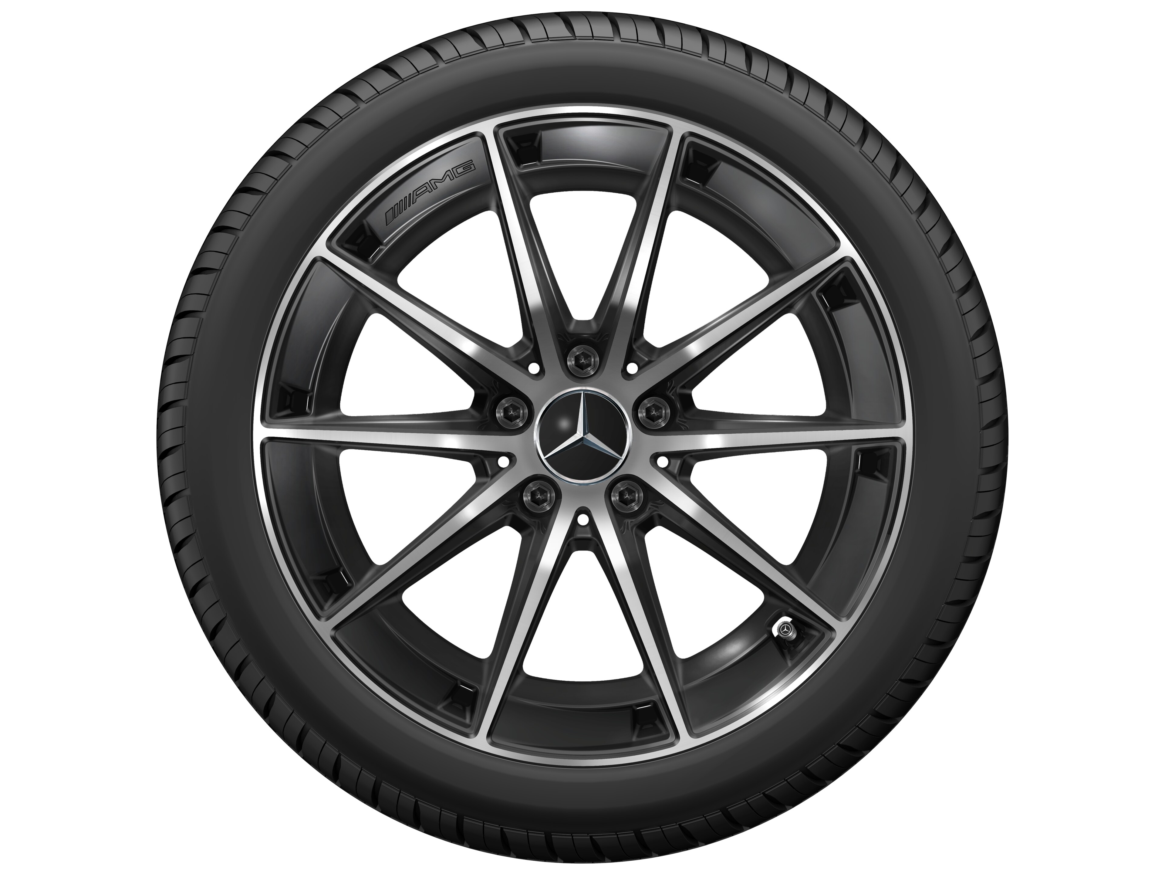 Tienspaaks AMG-wiel, 45,7 cm (18 inch) - 8 J x 18 ET 40, zwart, glanzend gepolijst