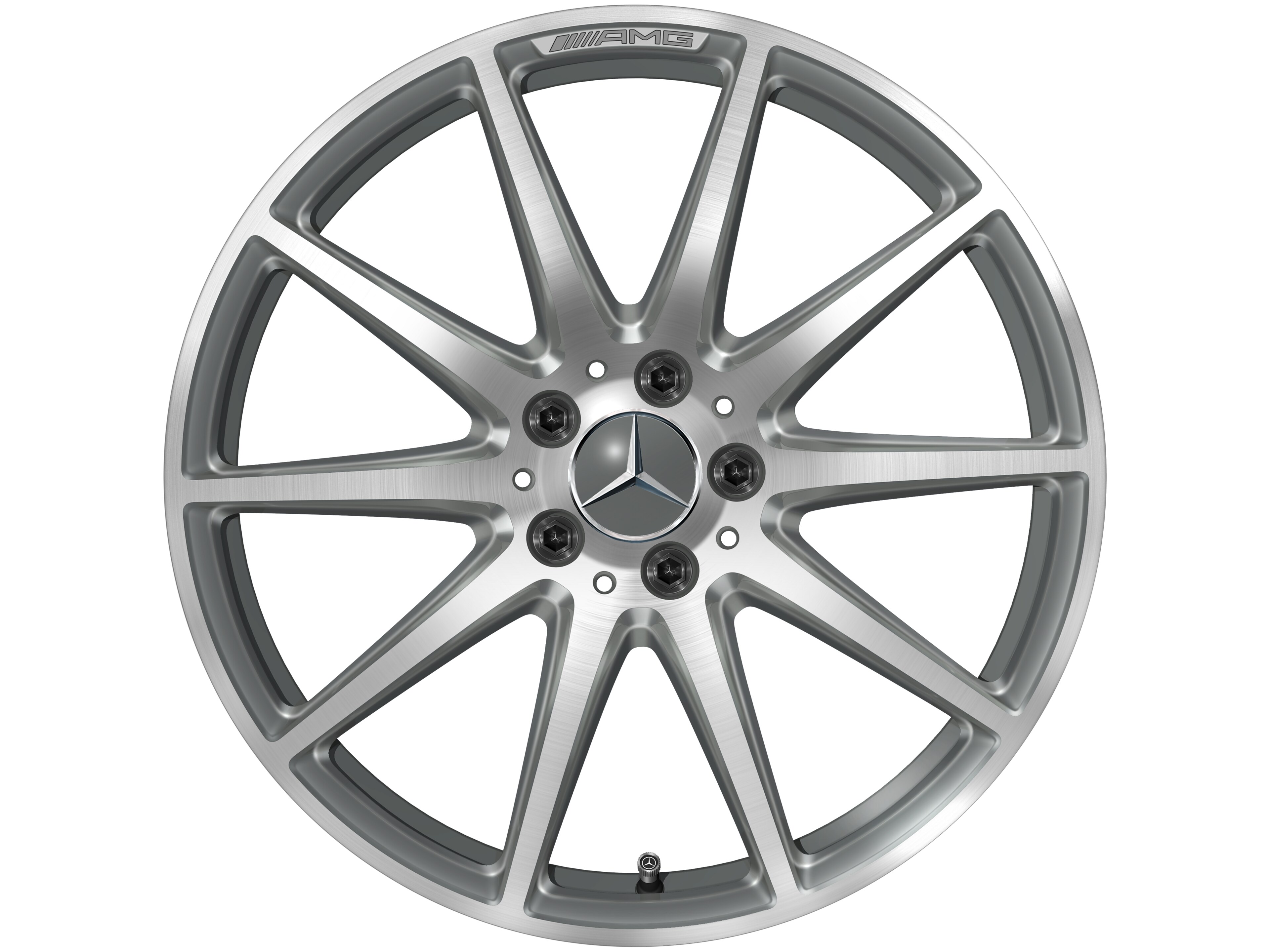 Tienspaaks AMG-wiel, 48,3 cm (19 inch) - 11 J x 19 ET 53, titaniumgrijs, glanzend gepolijst