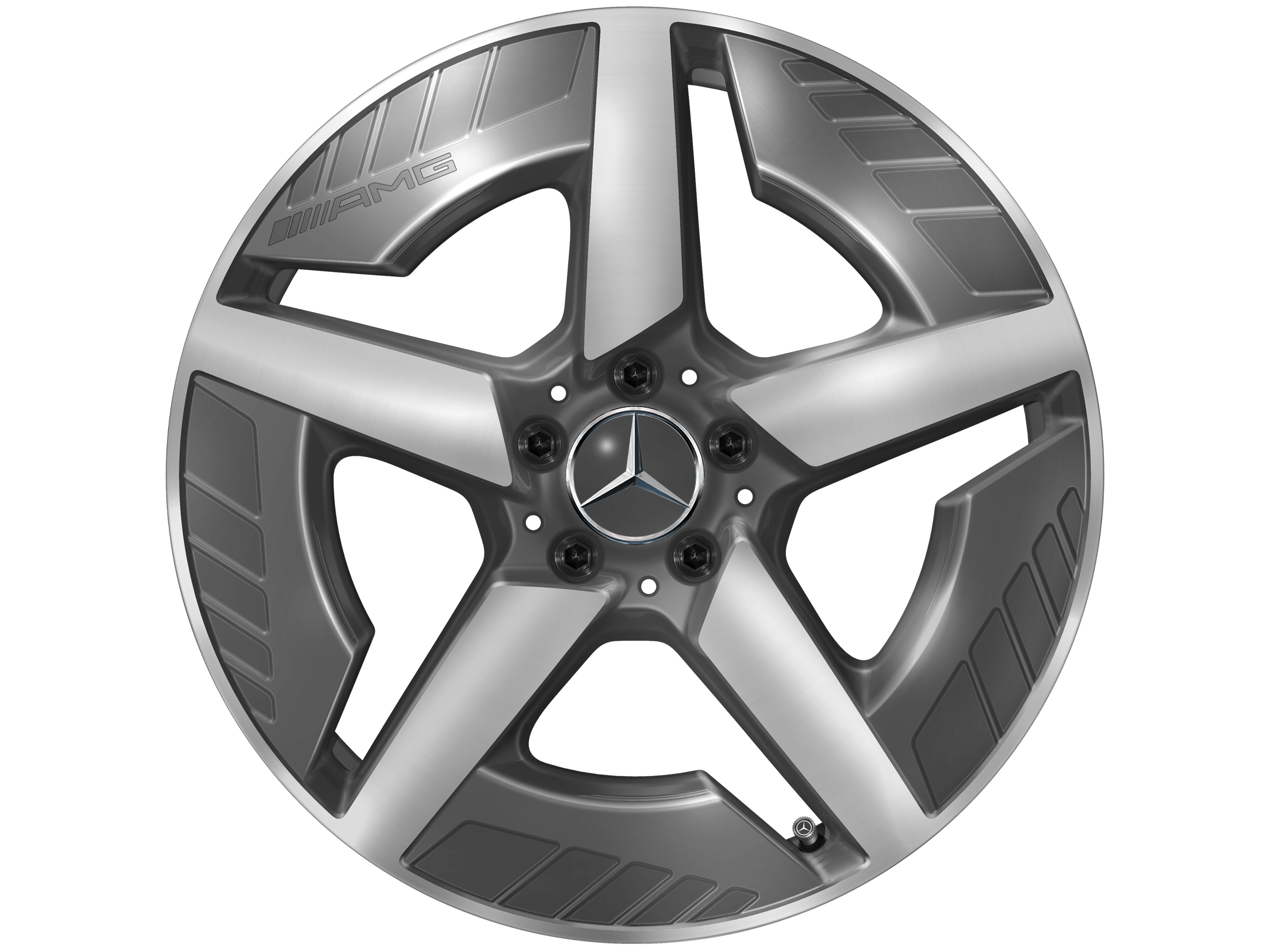 Lichtmetalen AMG-velg, in 5-spaaks design, 48,3 cm (19 inch), glanzend gepolijst - 9 J x 19 ET 58,7, tantaalgrijs, glanzend gepolijst