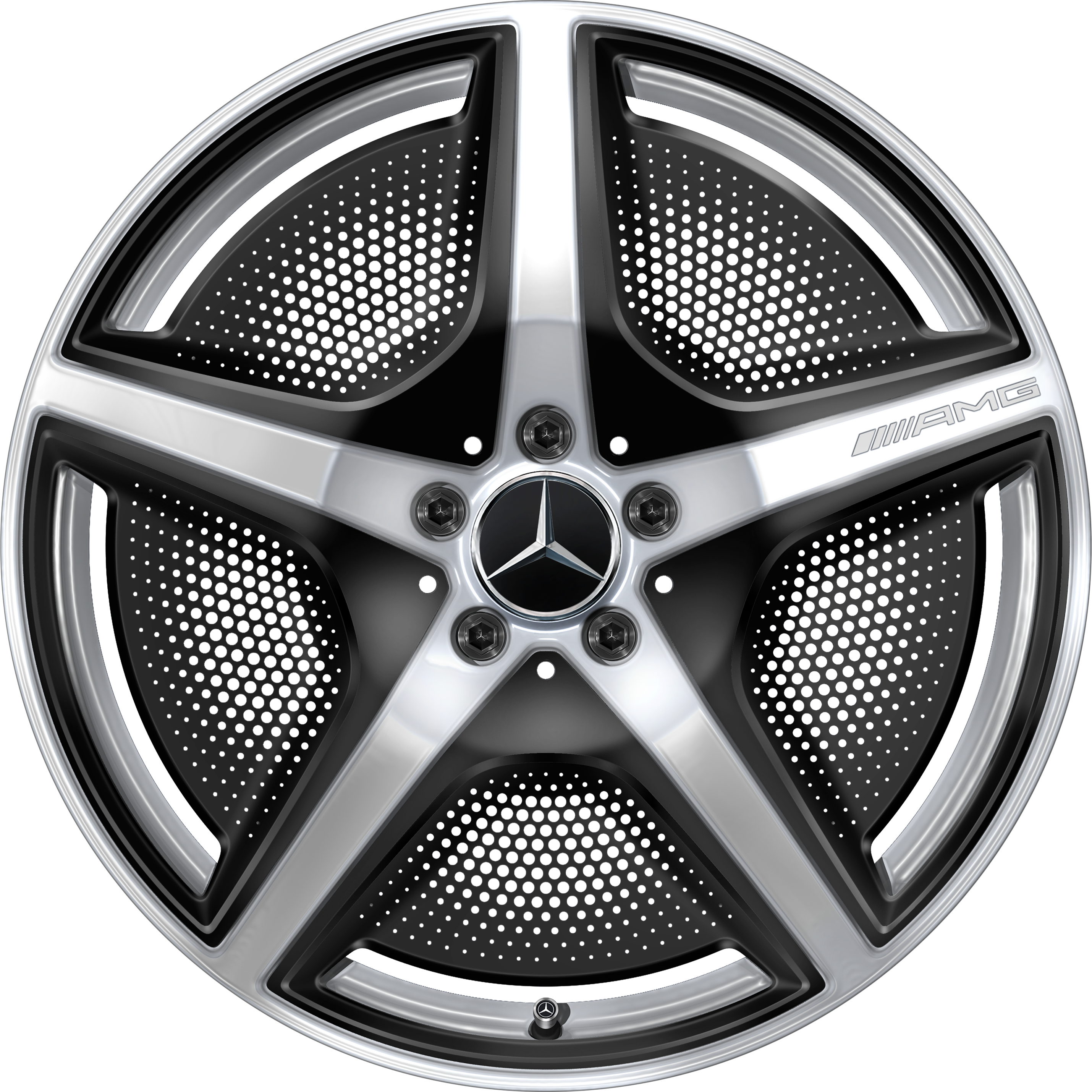 Vijfspaaks AMG-wiel, 50,8 cm (20 inch) - 9 J x 20 ET 50, Vanadiumzilver, hoogglanzend