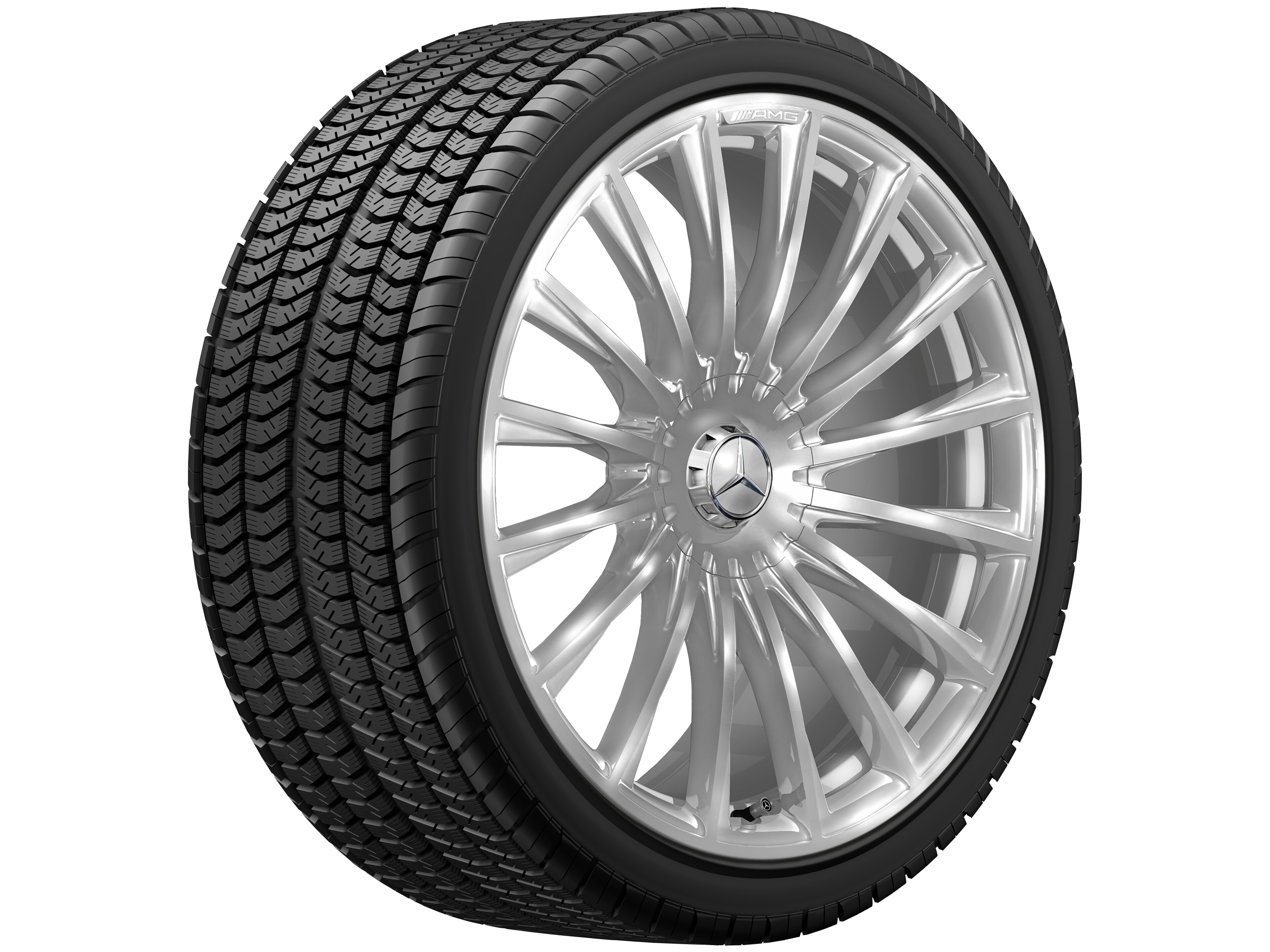 Multispaaks gesmede AMG-velg, 53,3 cm (21 inch) - 10,5 J x 21 ET 50, zilverkleurig, hoogglanzend gepolijst