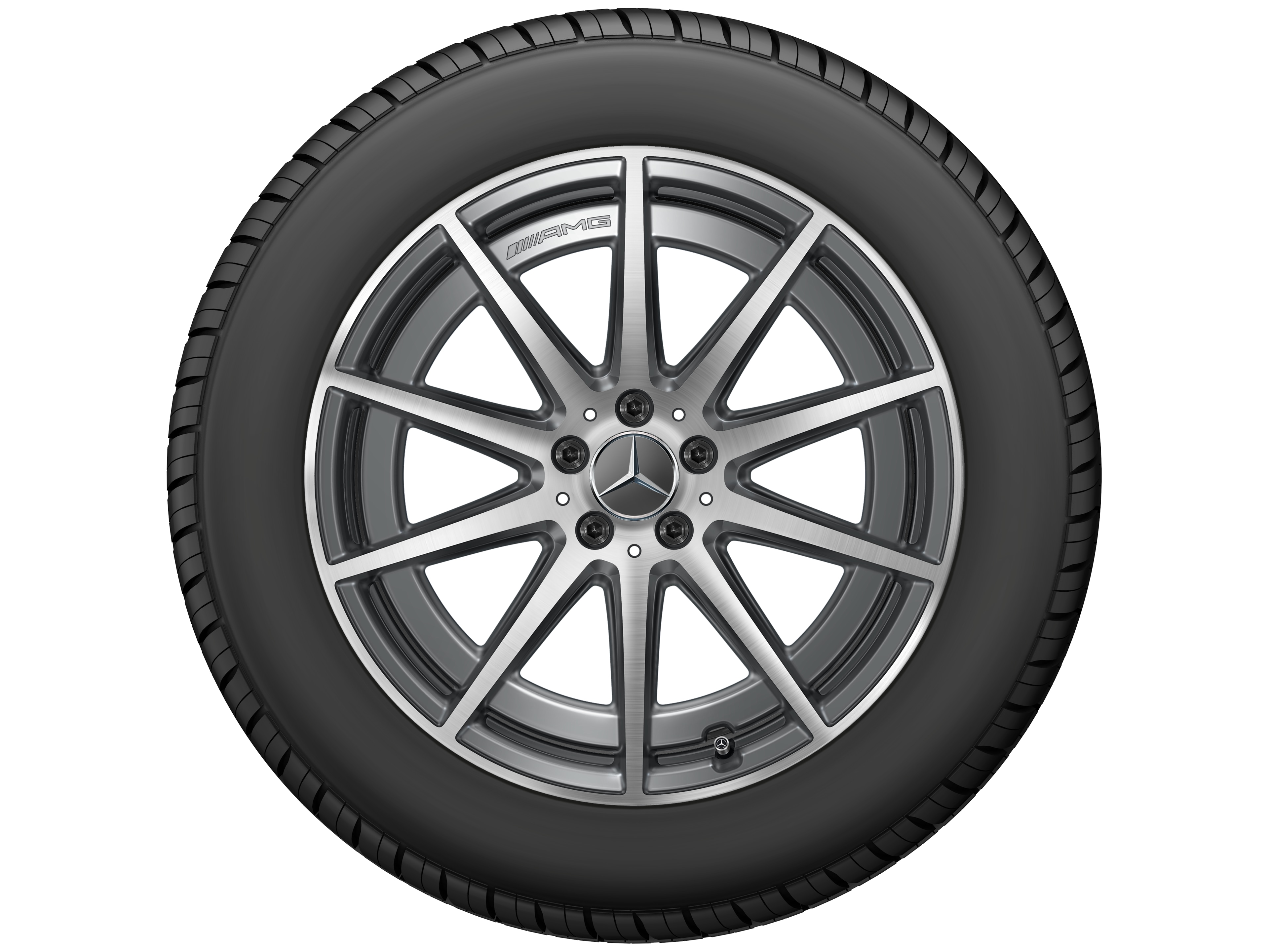 Tienspaaks AMG-wiel, 50,8 cm (20 inch) - 9,5 J x 20 ET 45, tantaalgrijs, glanzend gepolijst