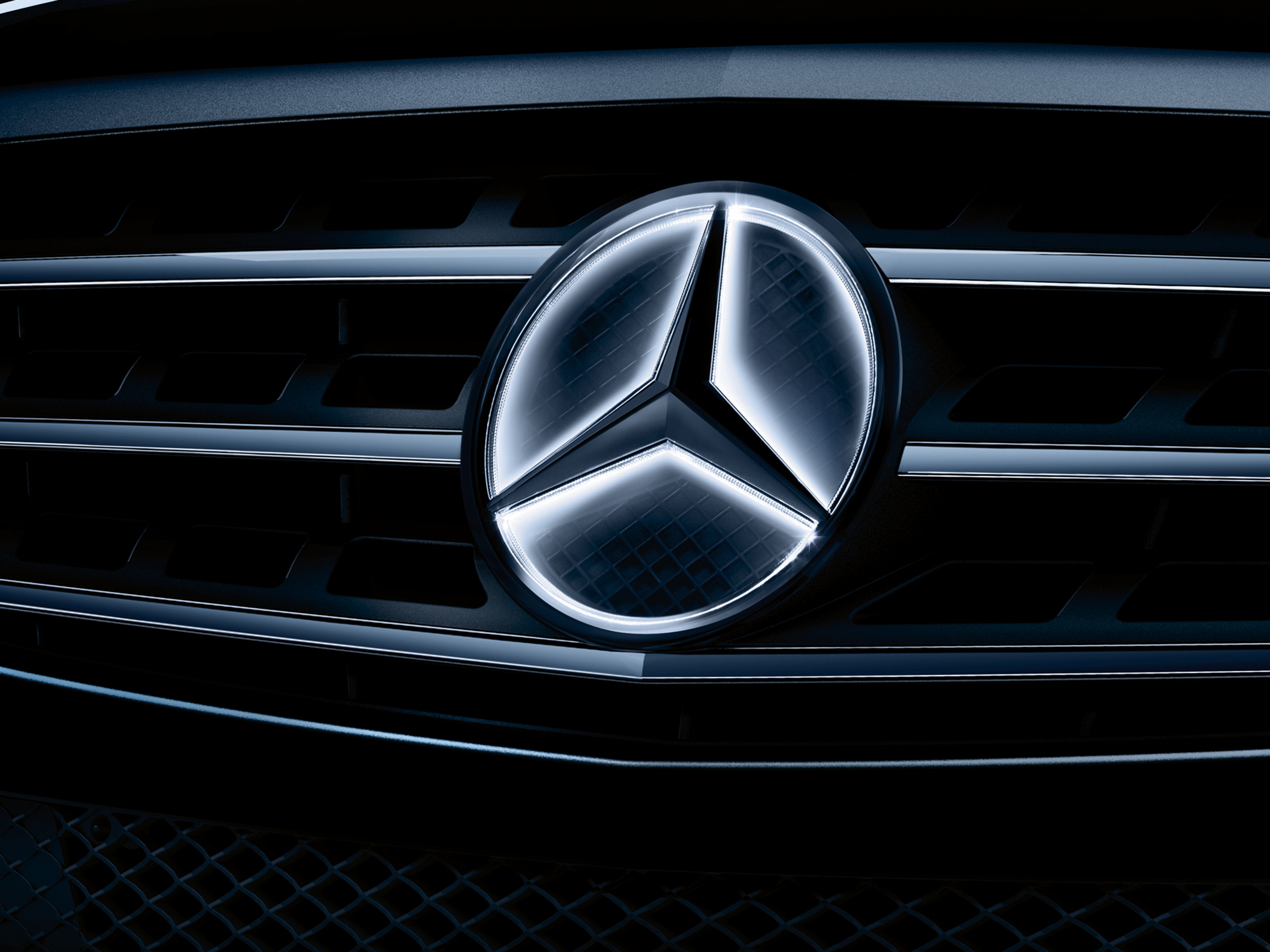 Mercedes ster, verlicht, Sierdeel - Chroom, chroom