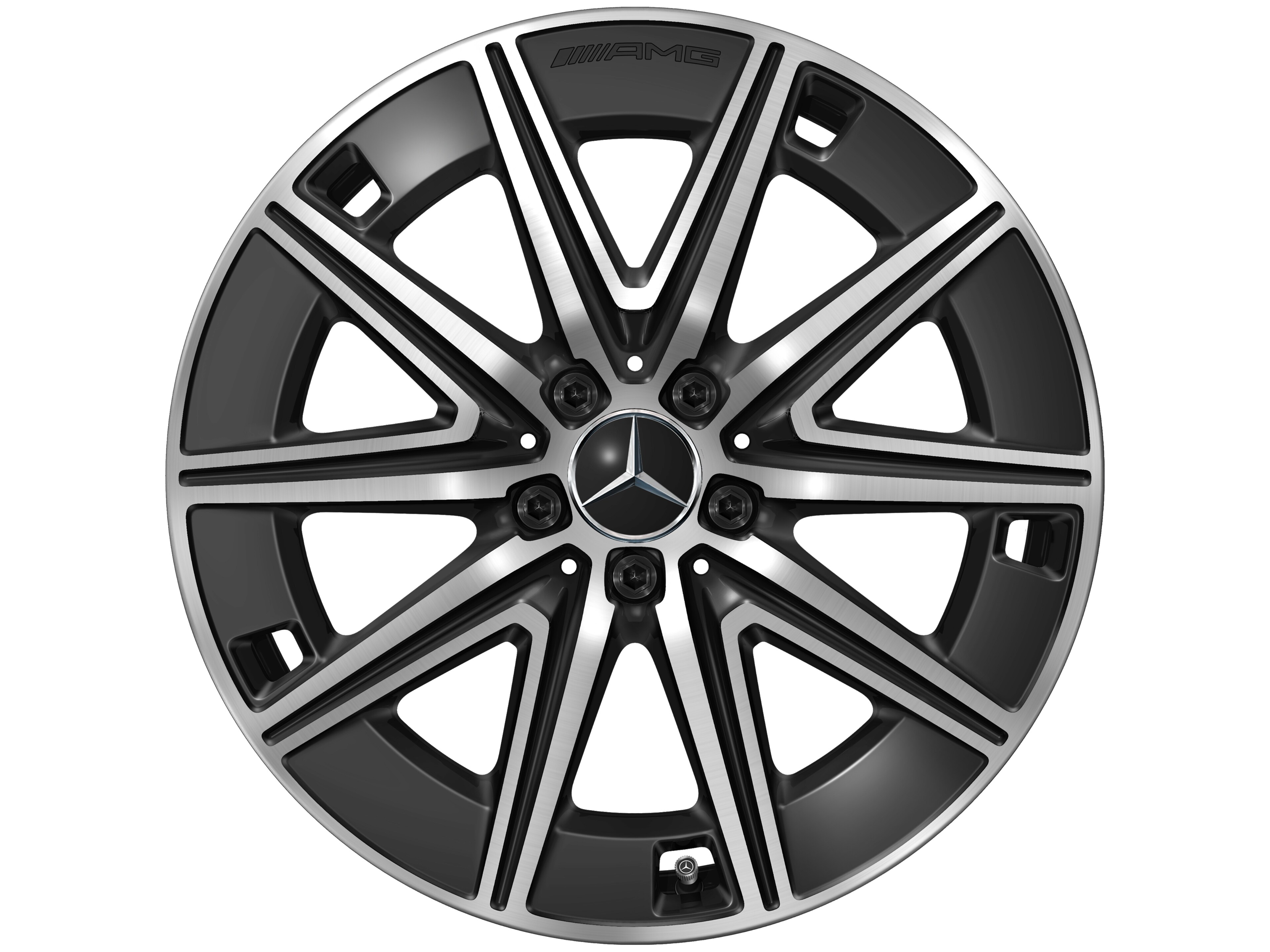 Tienspaaks AMG-wiel, 48,3 cm (19 inch) - 7,5 J x 19 ET 53,5, zwart, glanzend gepolijst
