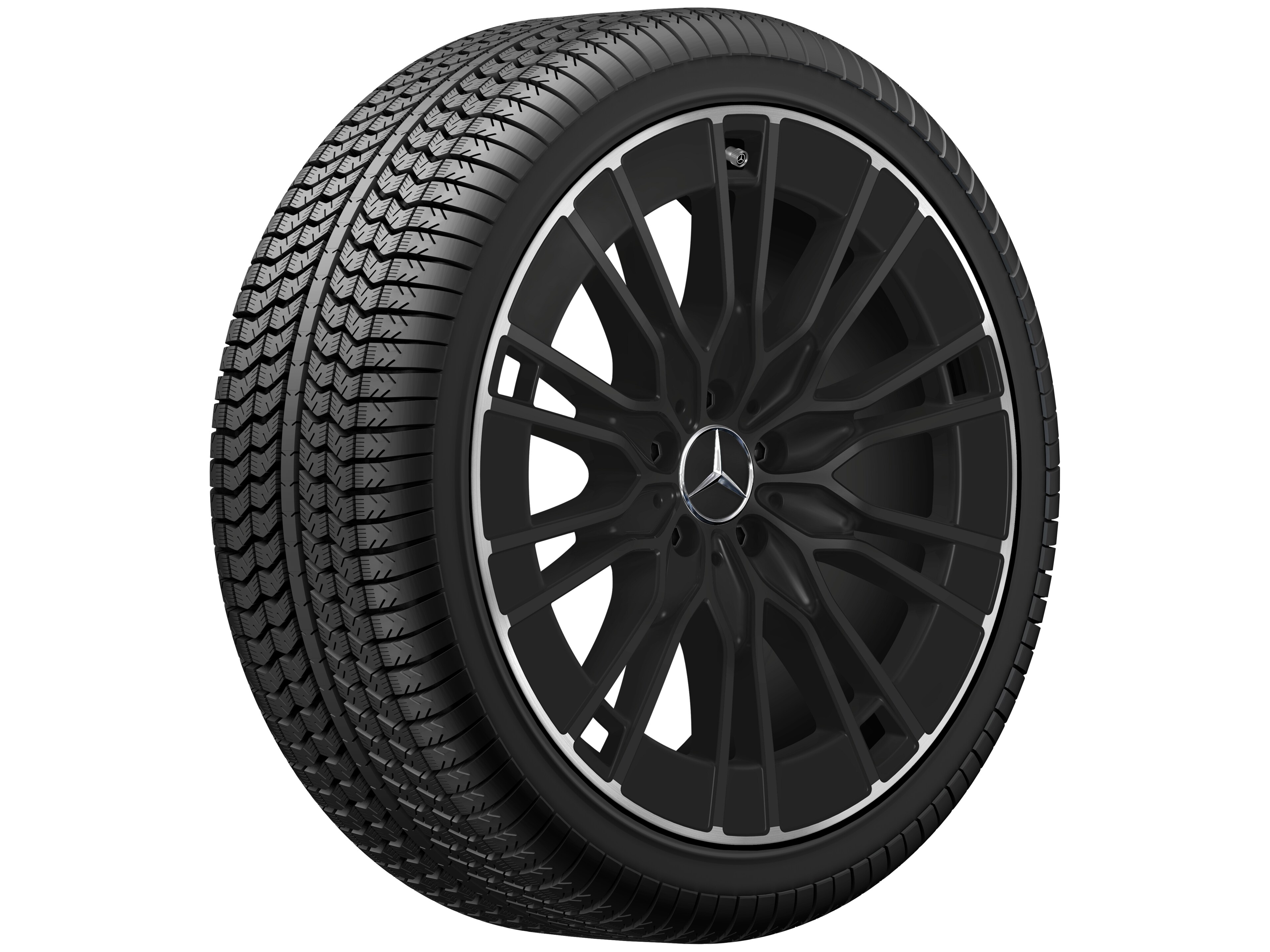 Tien-dubbelspaaks wiel, Aero, 50,8 cm (20 inch), Velgrand glanzend - 8,5 J x 20 ET 35,5, zwart, glanzend gepolijst