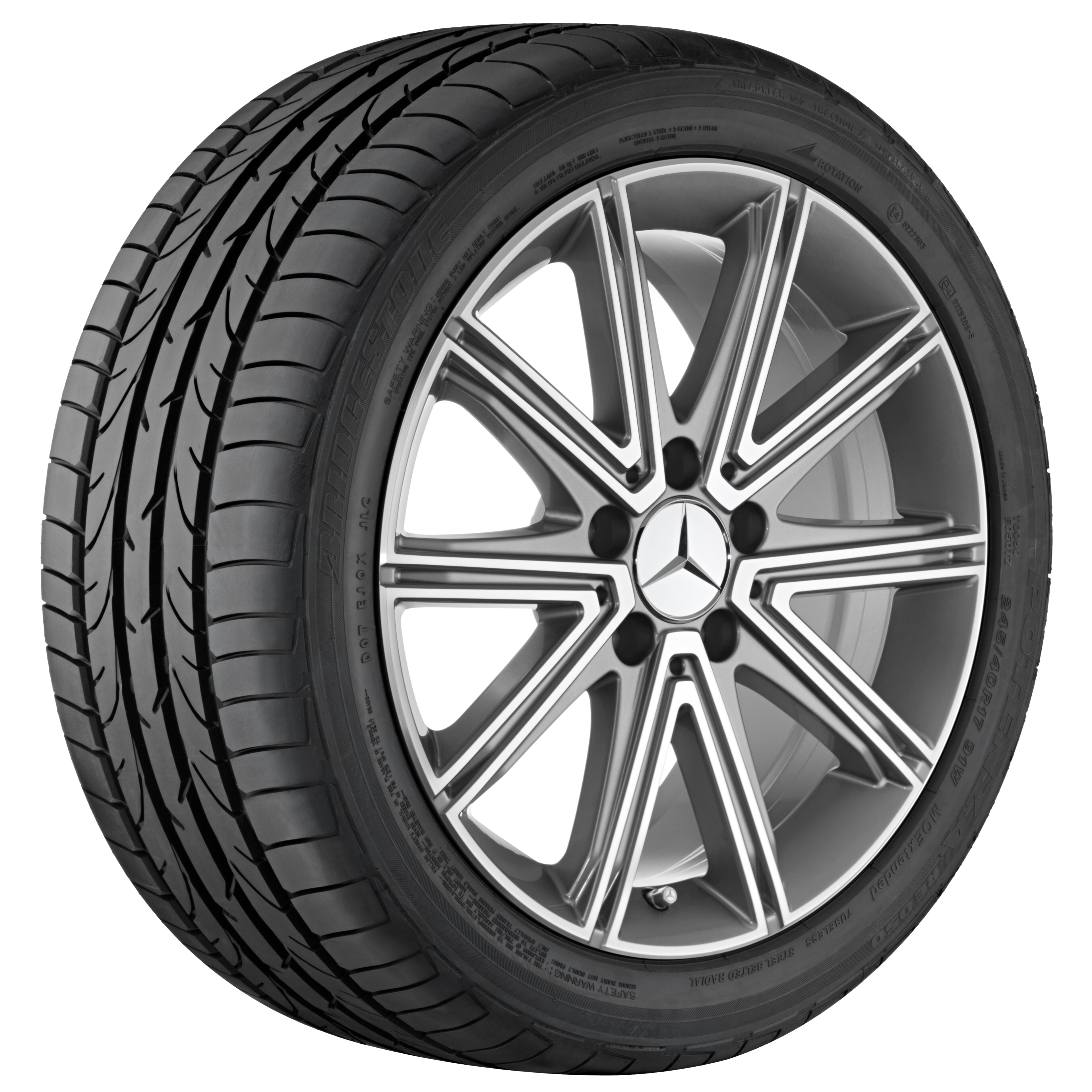 10-spaaks wiel, 43,2 cm (17 inch), glanzend gepolijst - 8,5 J x 17 ET 36, palladiumzilver, glanzend gepolijst