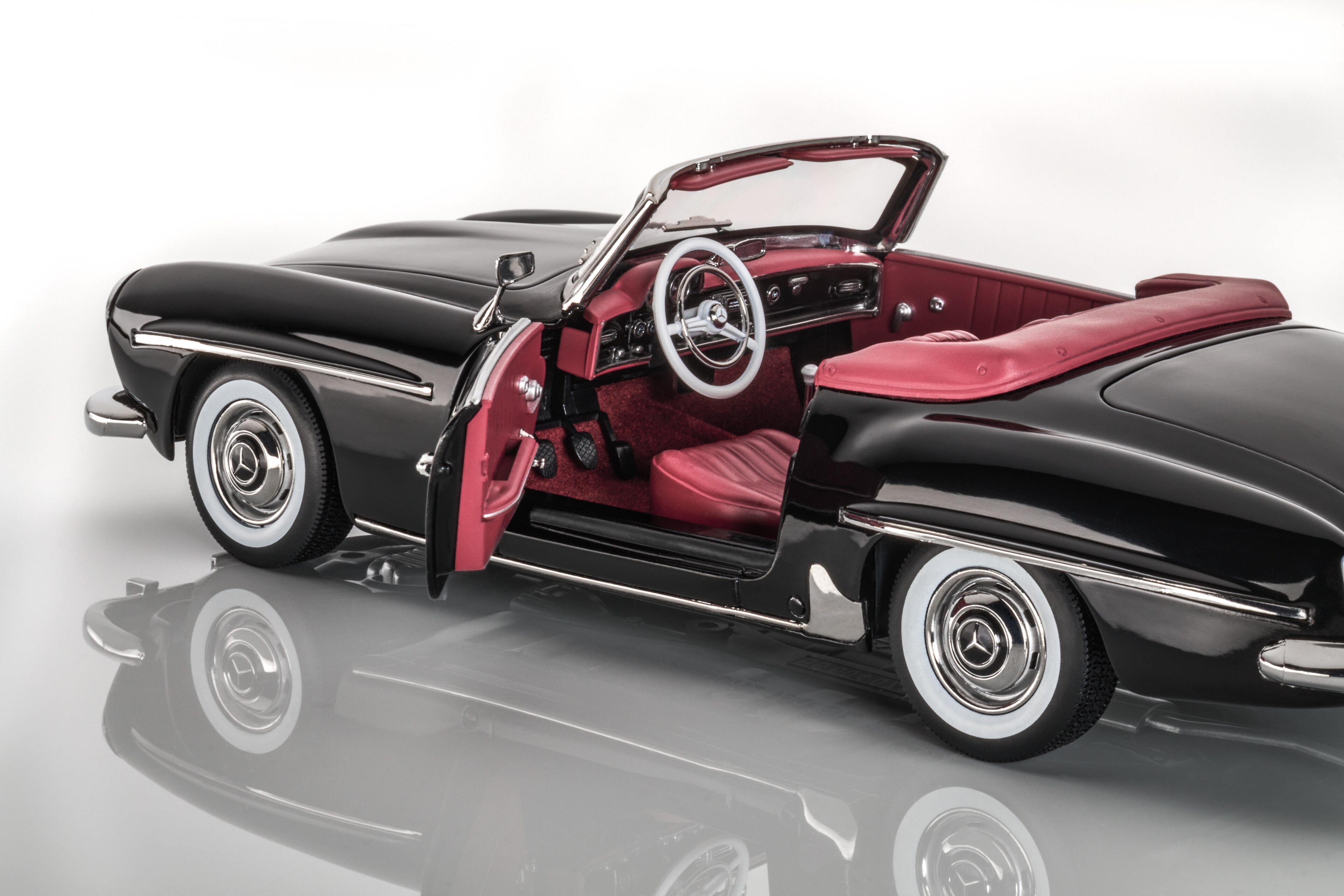 190 SL Roadster W 121 (1954-1963) - zwart, Norev, 1:18