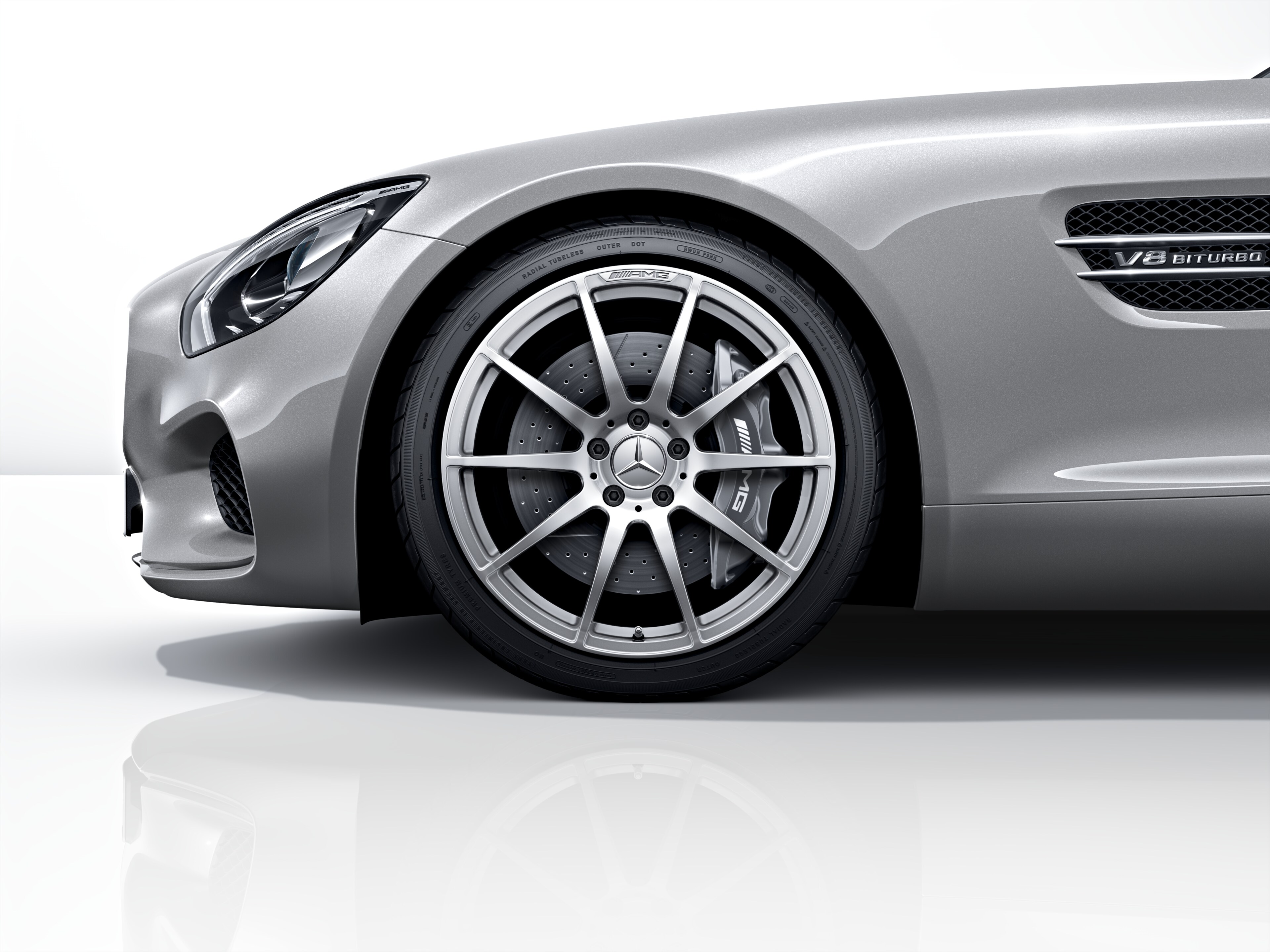 Tienspaaks gesmede AMG-velg, 48,3 cm (19 inch) - 11 J x 19 ET 68, Vanadiumzilver, glanzend gepolijst