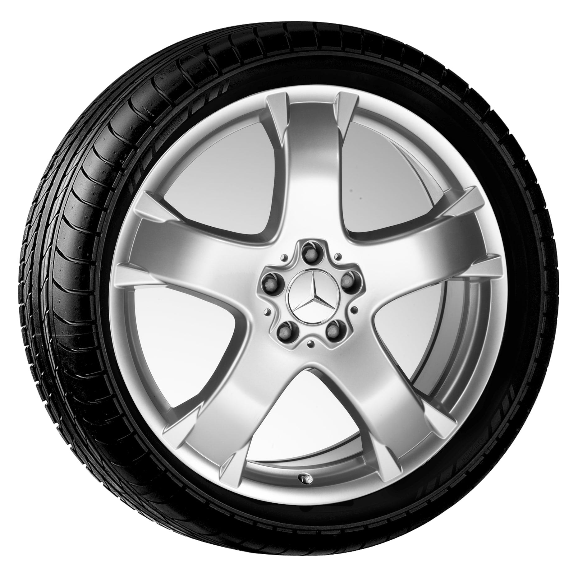 5-spaaks wiel, Tyndarides, 50,8 cm (20 inch) - 8,5 J x 20 ET 56, sterlingzilver